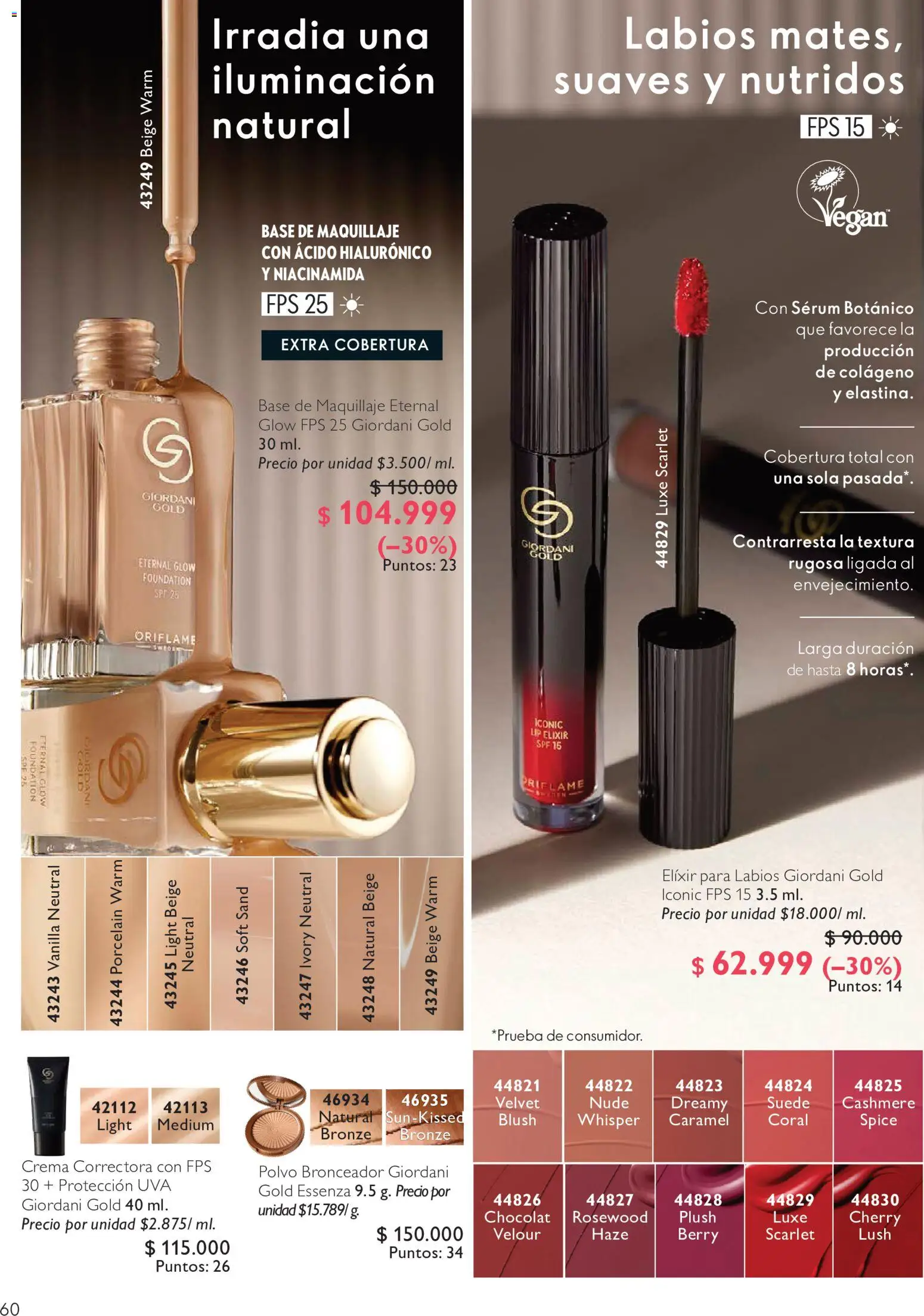 Oriflame revista - valida desde el 01/08/2026 | Página: 60 | Productos: Crema, Base de maquillaje, Serum, Uva