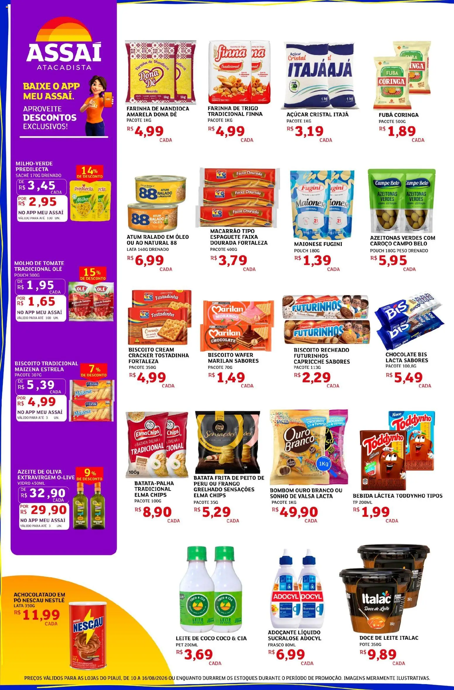 Assaí Atacadista Folheto - válido de 10/08/2026 | Página: 2 | Produtos: Azeitonas, Biscoito, Flocos, Azeite de oliva
