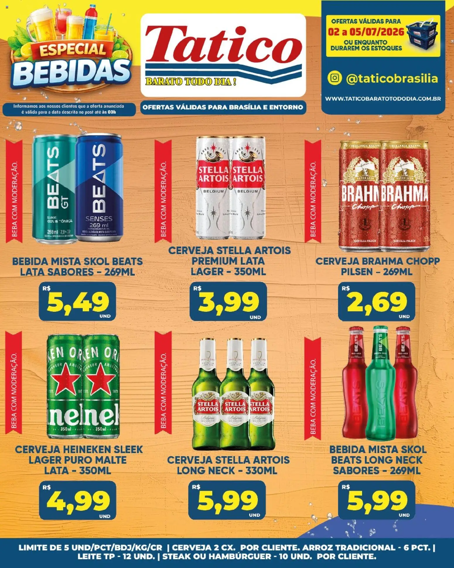 Tatico Folheto - válido de 03/07/2026 | Página: 54 | Produtos: Leite, Cerveja Heineken, Gin, Bebida