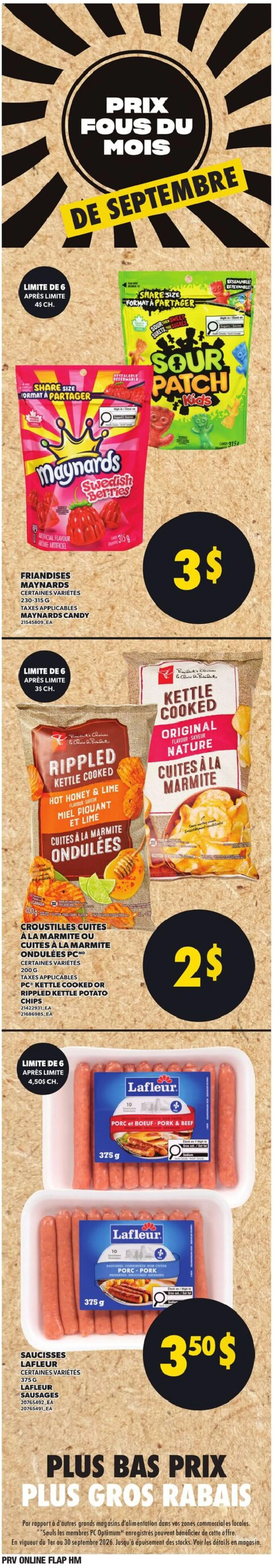 Provigo flyer valid from Sep 24, 2026 | Page: 6 | Products: Chips, Sausages, Kettle, Beer