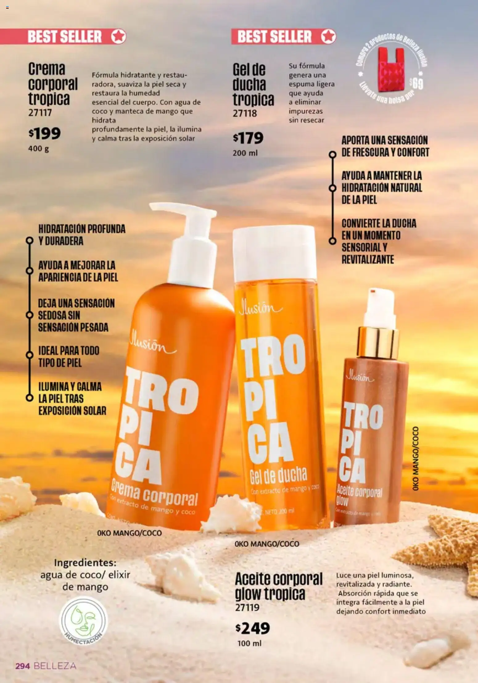 Nuevas ofertas de Ilusión válidas en toda la República Mexicana desde el 01/10/2026. ¡Encuentra las mejores ofertas en Ilusión catálogo Invierno! | Página: 296 | Productos: Crema, Espuma, Aceite corporal, Ingredientes
