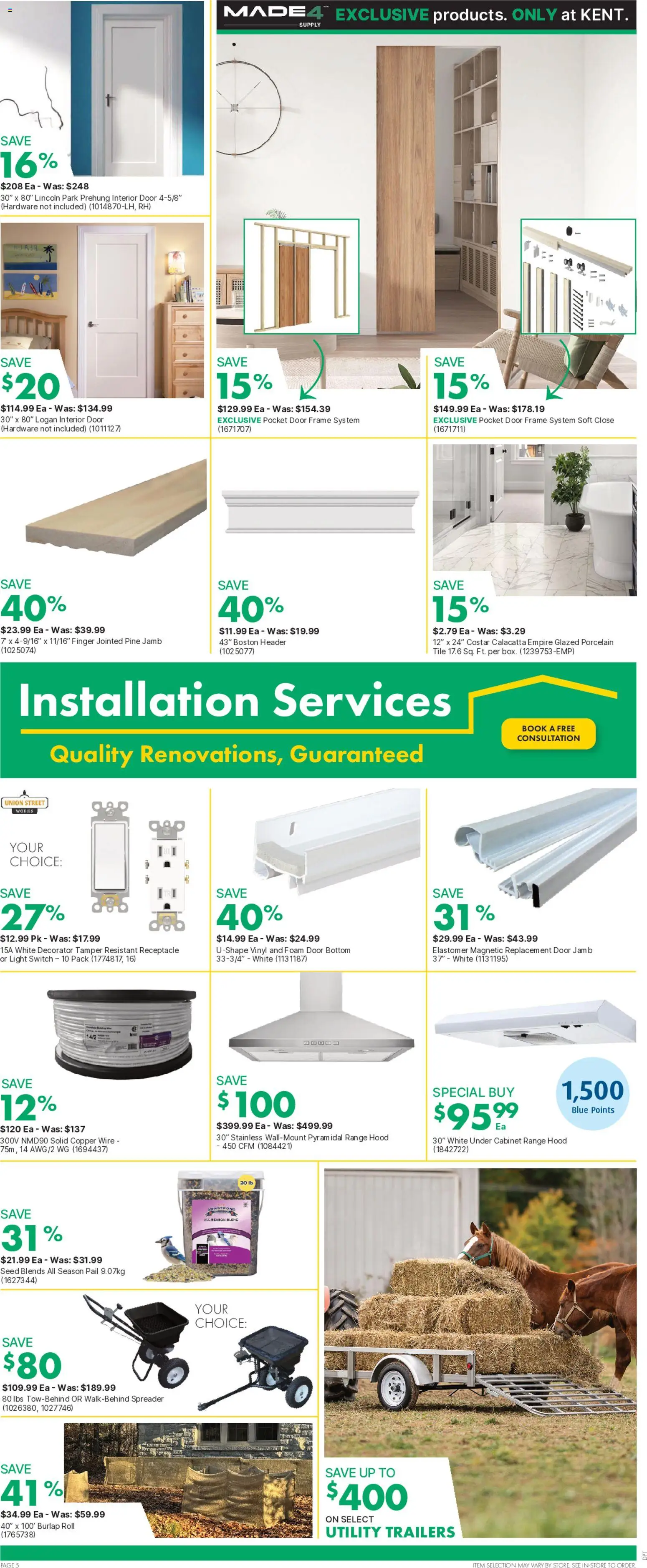 Kent flyer valid from Sep 17, 2026 | Page: 11 | Products: Range hood, Foam, Cabinet, Door