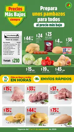 Vista previa de Bodega Aurrerá folleto Precios más bajo siempre, nuevo folleto de la tienda, válido en México a partir del 11/09/2026