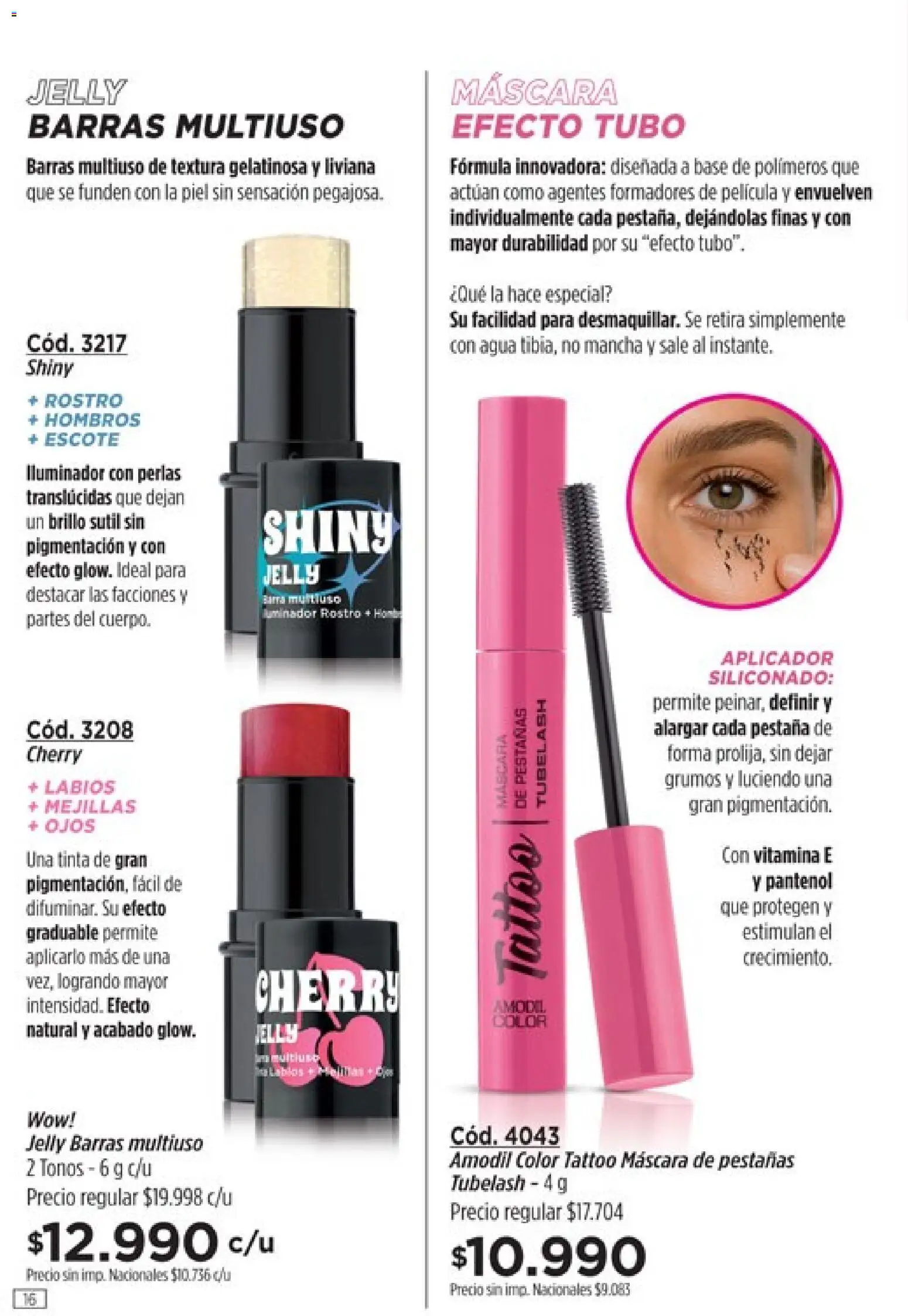 Catálogo Amodil Campaña 9 │ válido desde el 05.05.2026 | Página: 16 | Productos: Máscara, Mascara de pestañas, Brillo, Agua