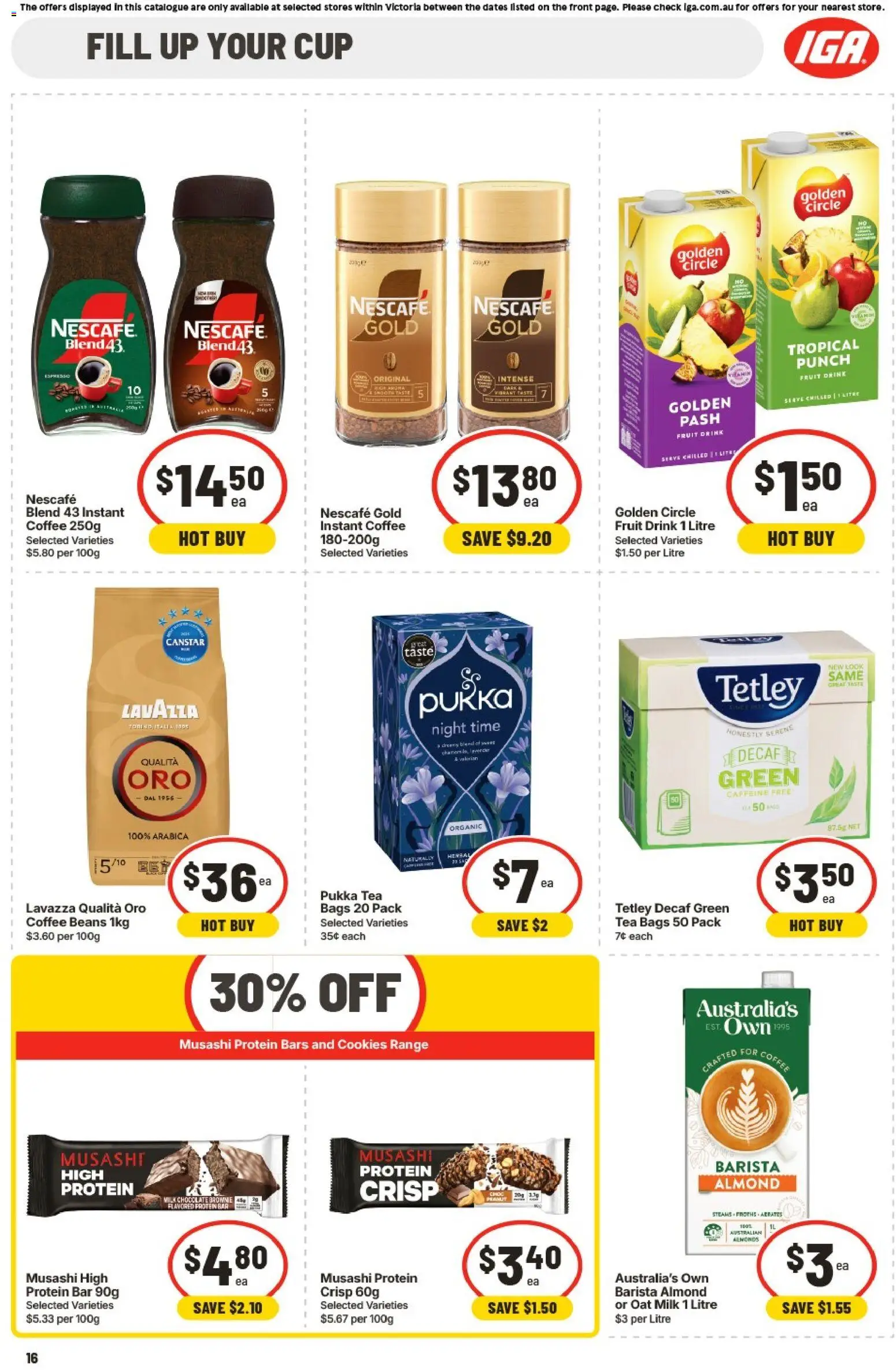 IGA catalogue - valid from 01/07/2026 | Page: 15 | Products: Milk, Coffee, Tea, Nescafe