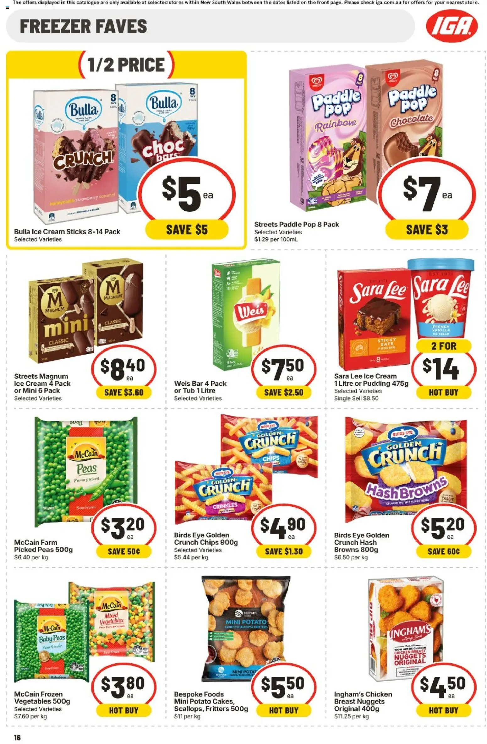 IGA catalogue - valid from 30/09/2026 | Page: 13 | Products: Vegetables, Frozen vegetables, Freezer, Magnum ice cream