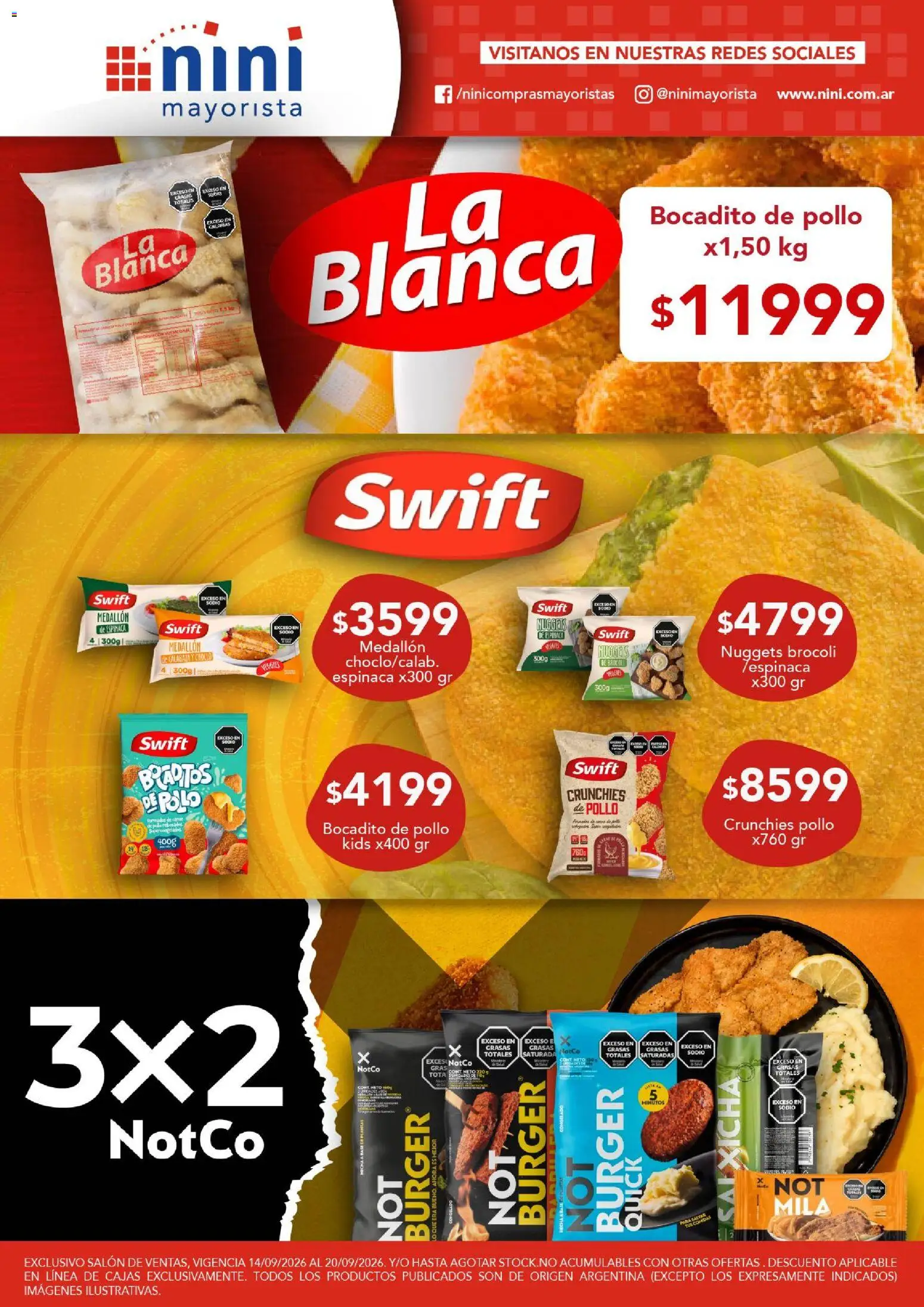NINI Mayorista catálogo │ válido desde el 14/09/2026 | Página: 42 | Productos: Pollo, Brocoli, Espinaca