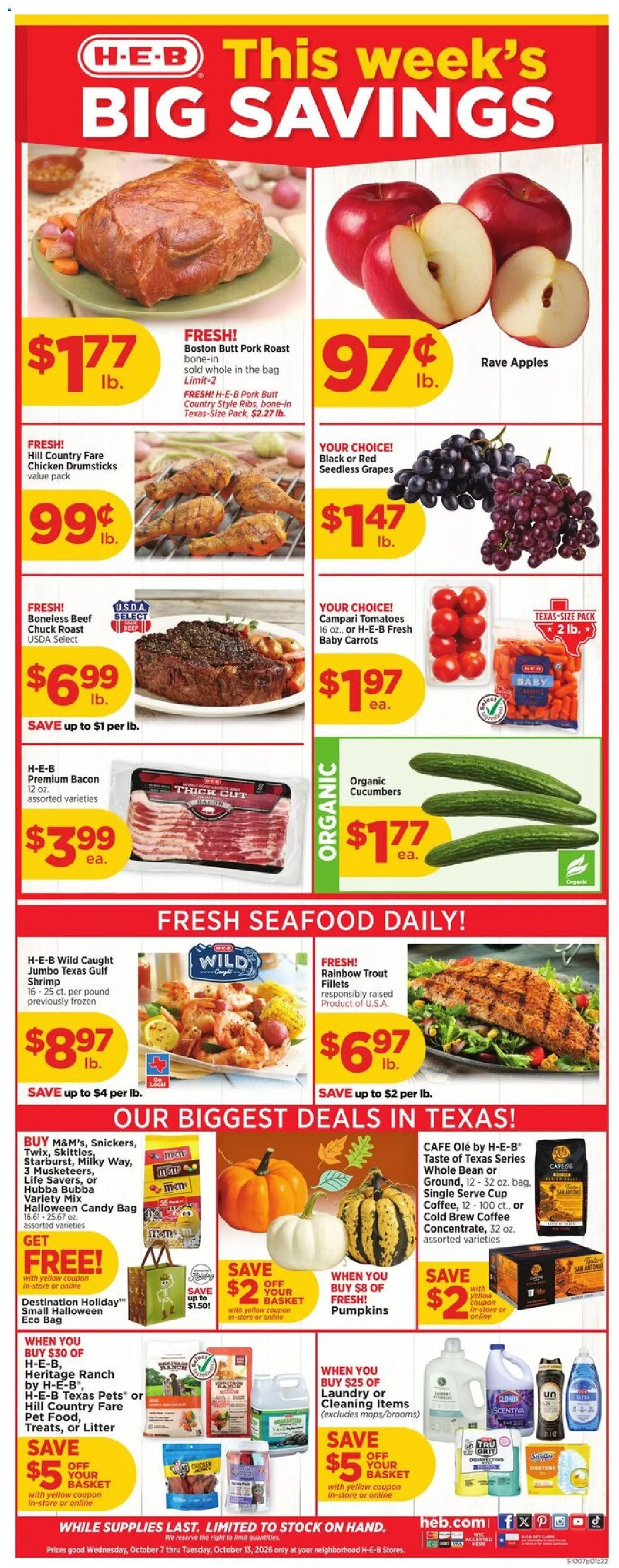 H E B H-E-B Weekly Ad Wednesday, October 7