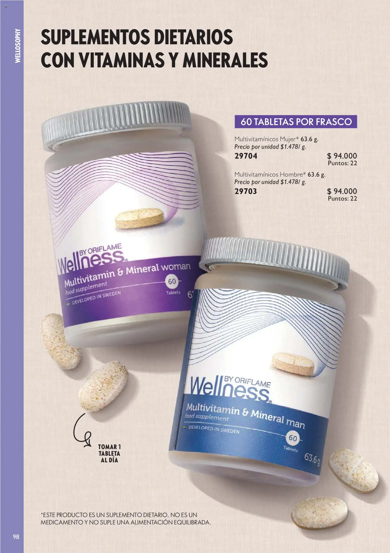 Oriflame revista - valida desde el 20/06/2026 | Página: 98 | Productos: Frasco, Tableta, Vitaminas