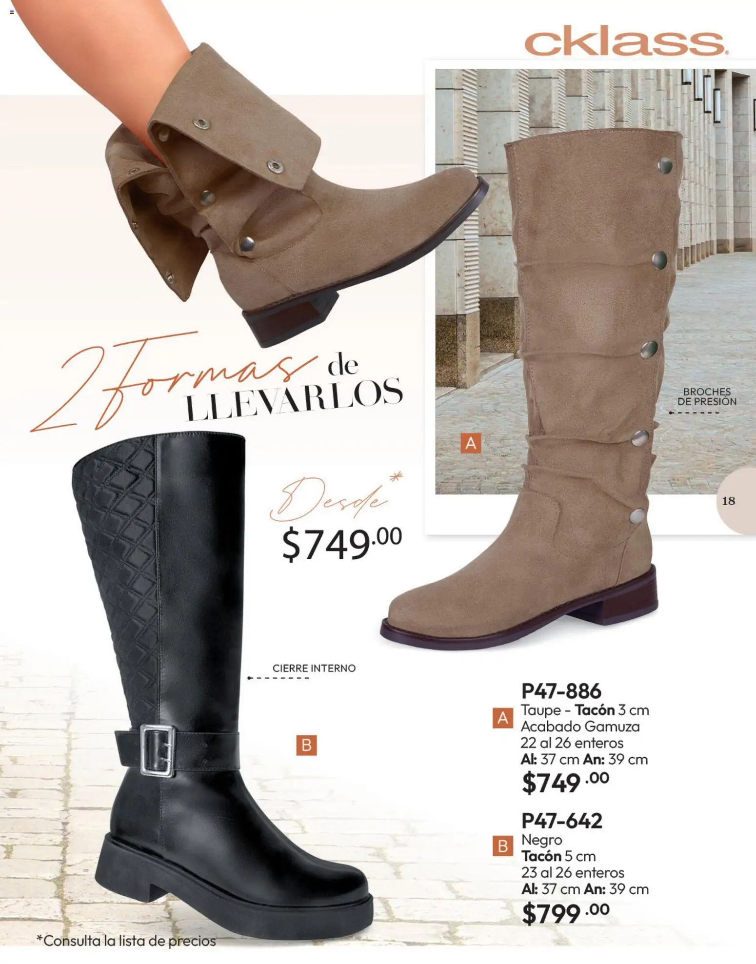 Nuevas ofertas de Cklass válidas en toda la República Mexicana desde el 11/09/2026. ¡Encuentra las mejores ofertas en Cklass catálogo Calzado Invierno! | Página: 19 | Productos: Gamuza