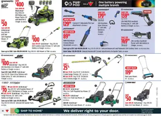 Preview of Canadian Tire weekly flyer from shop Canadian Tire valid from 04.06.2026 | Page: 14 | Products: Mower, Battery