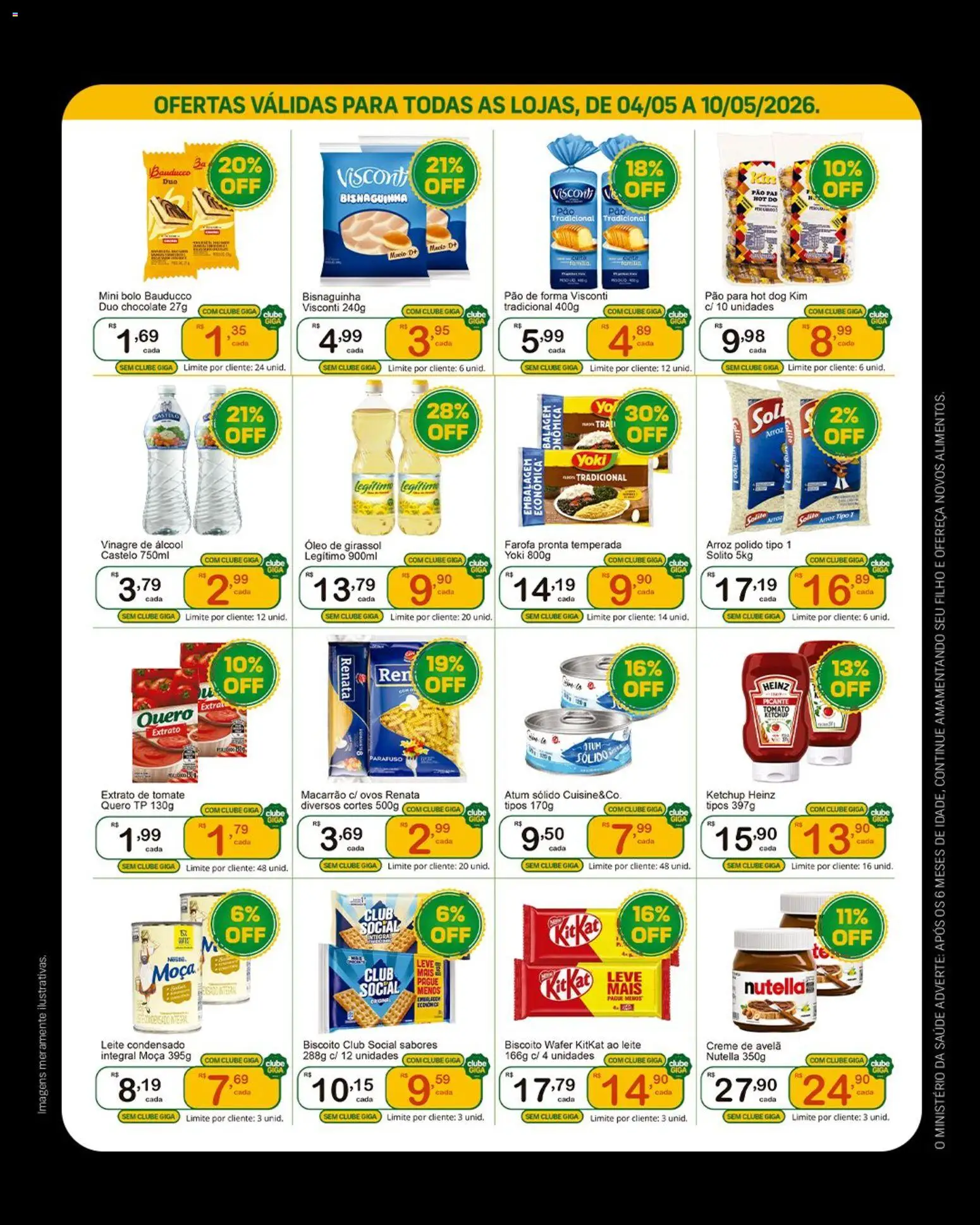 GIGA Atacado Folheto - válido de 04.05.2026 | Página: 3 | Produtos: Leite, Óleo, Chocolate, Arroz