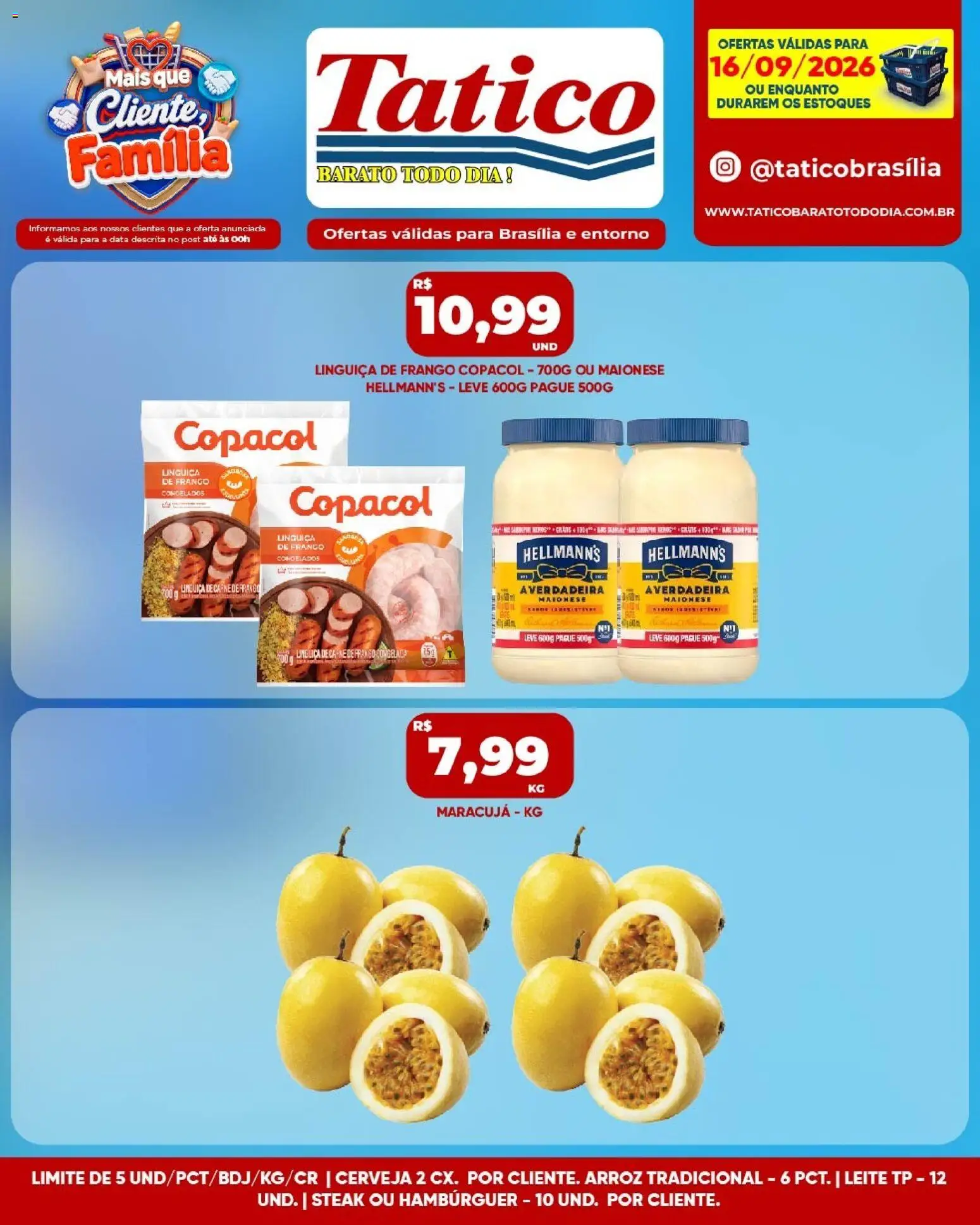 Tatico Folheto - válido de 16/09/2026 | Página: 7 | Produtos: Steak, Leite, Cerveja, Arroz