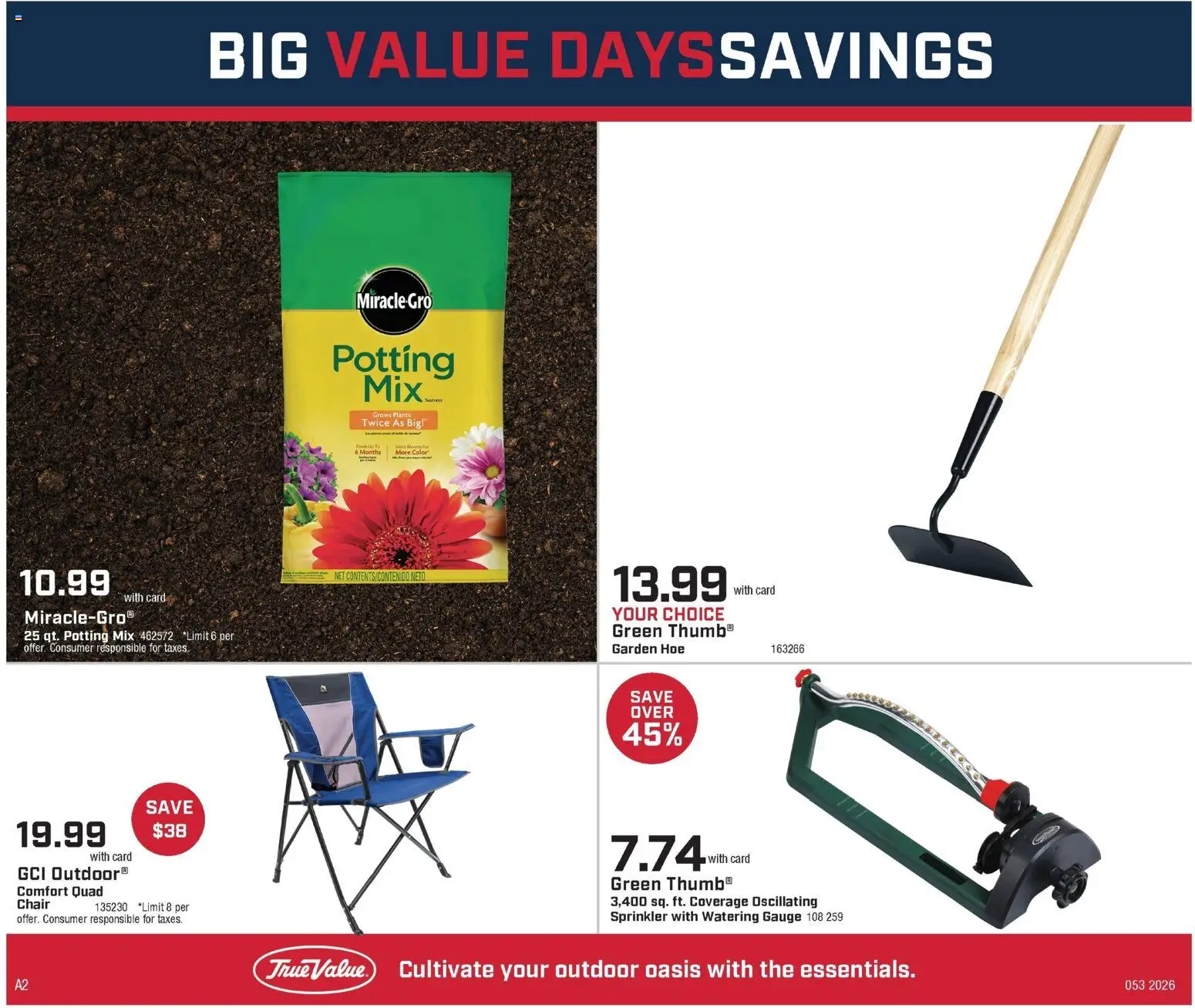 Family Fare True Value Ad - valid from 03.05.2026 | Page: 2 | Products: Hoe, Chair