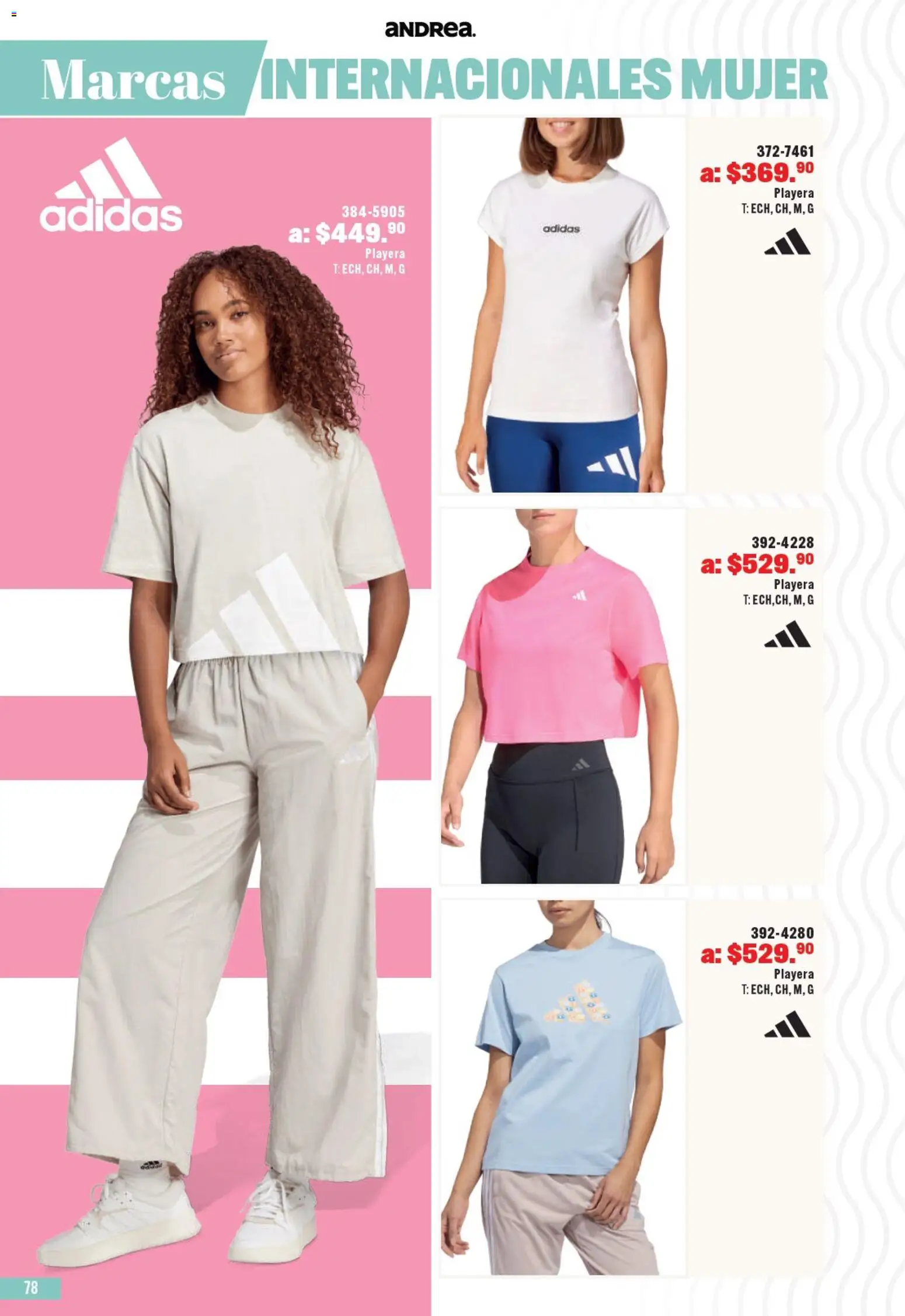 Nuevas ofertas de Andrea válidas en toda la República Mexicana desde el 05/07/2026. ¡Encuentra las mejores ofertas en Andrea catálogo Especial! | Página: 78 | Productos: Playera