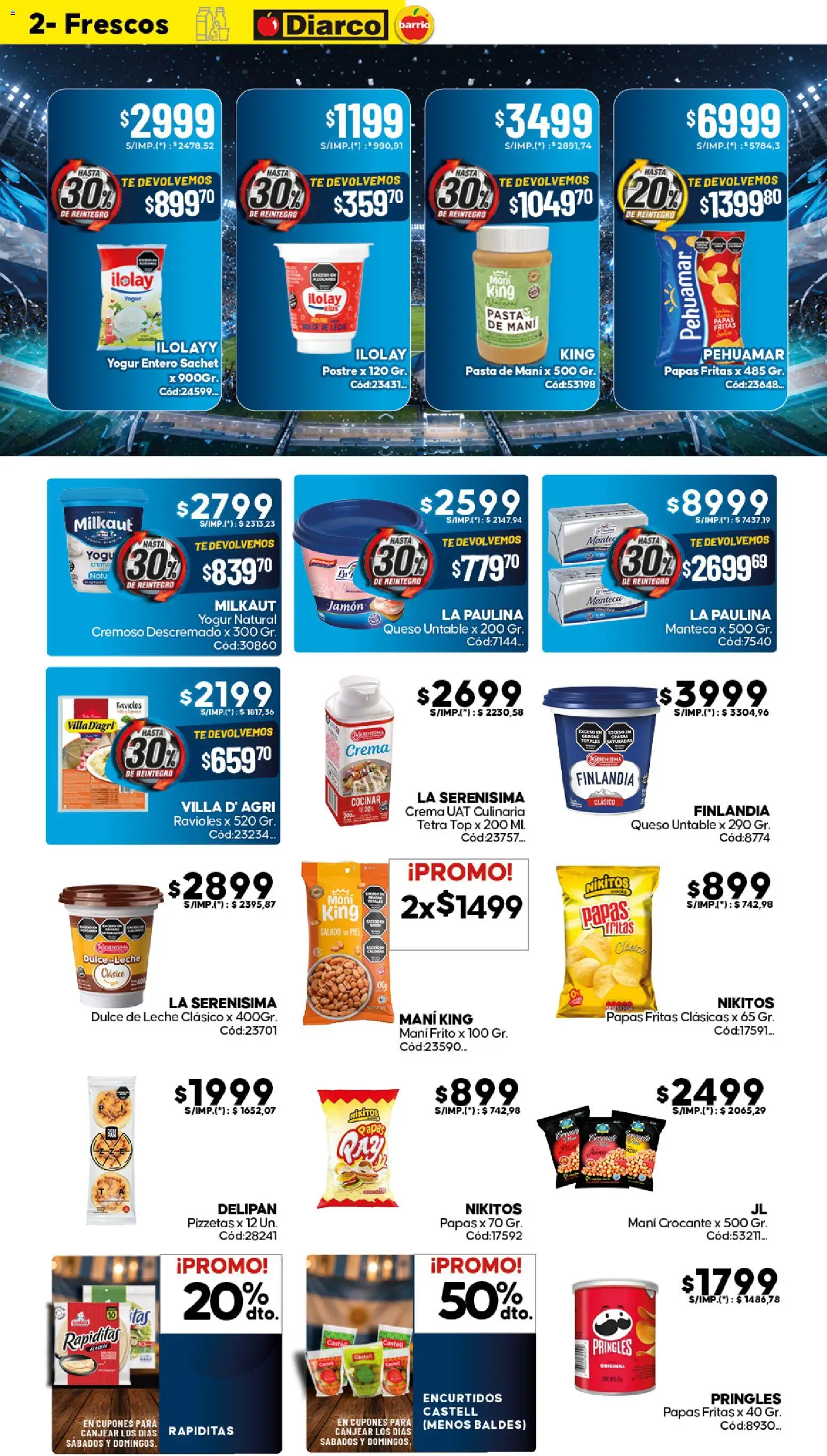 Diarco - Ofertas Diarco Barrio │ válido desde el 08.06.2026 | Página: 2 | Productos: Mani, Leche, Yogur, Jamón