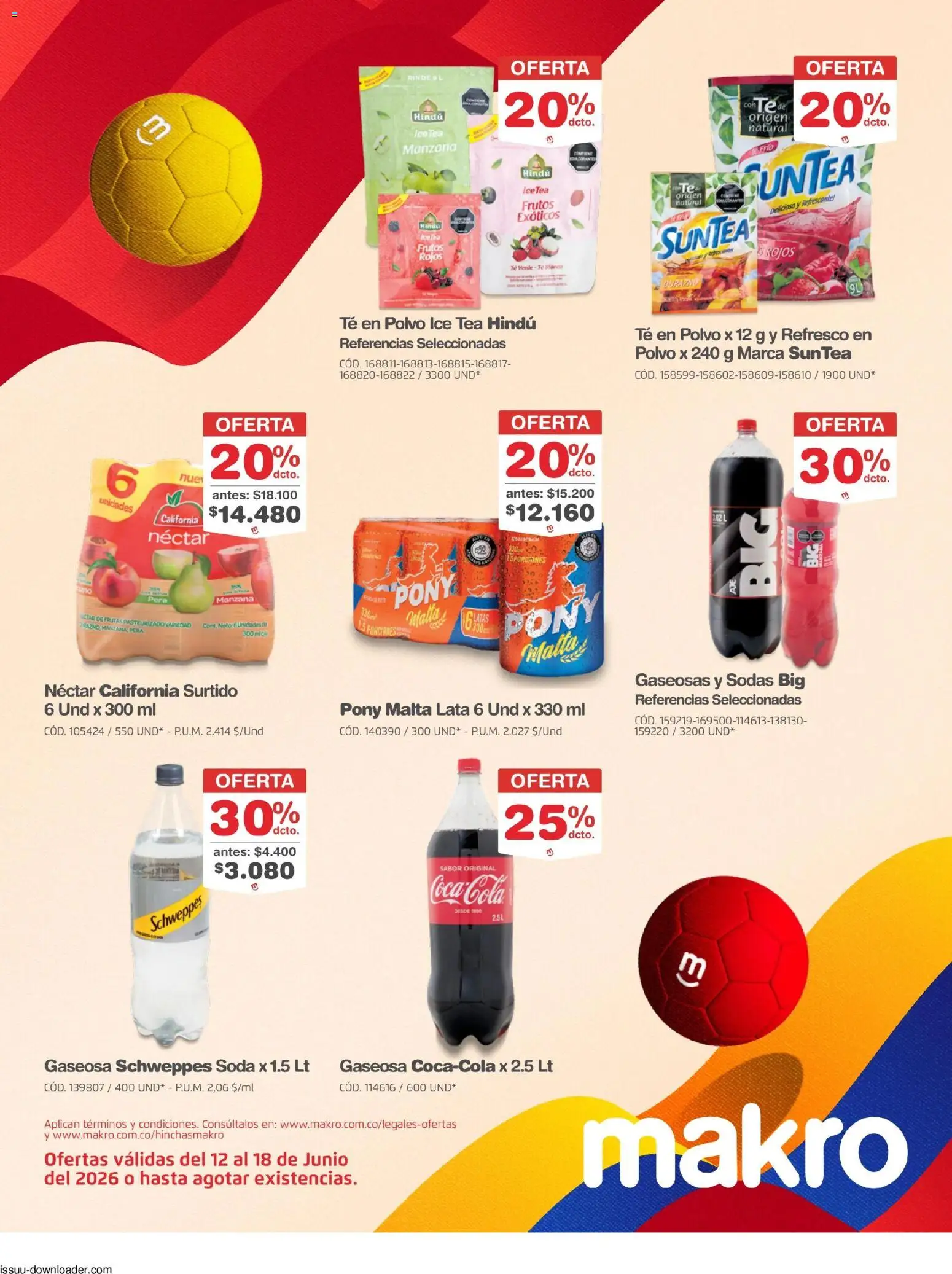 Makro revista - valida desde el 12.06.2026 | Página: 8 | Productos: Té, Gaseosa, Soda, Manzana