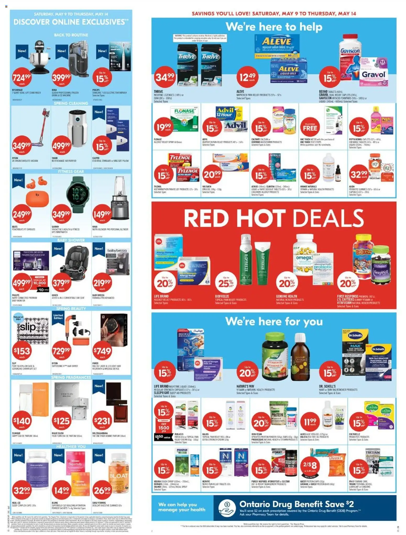Shoppers flyer valid from 08.05.2026 | Page: 4 | Products: Chips, Cream, Monitor, Shower