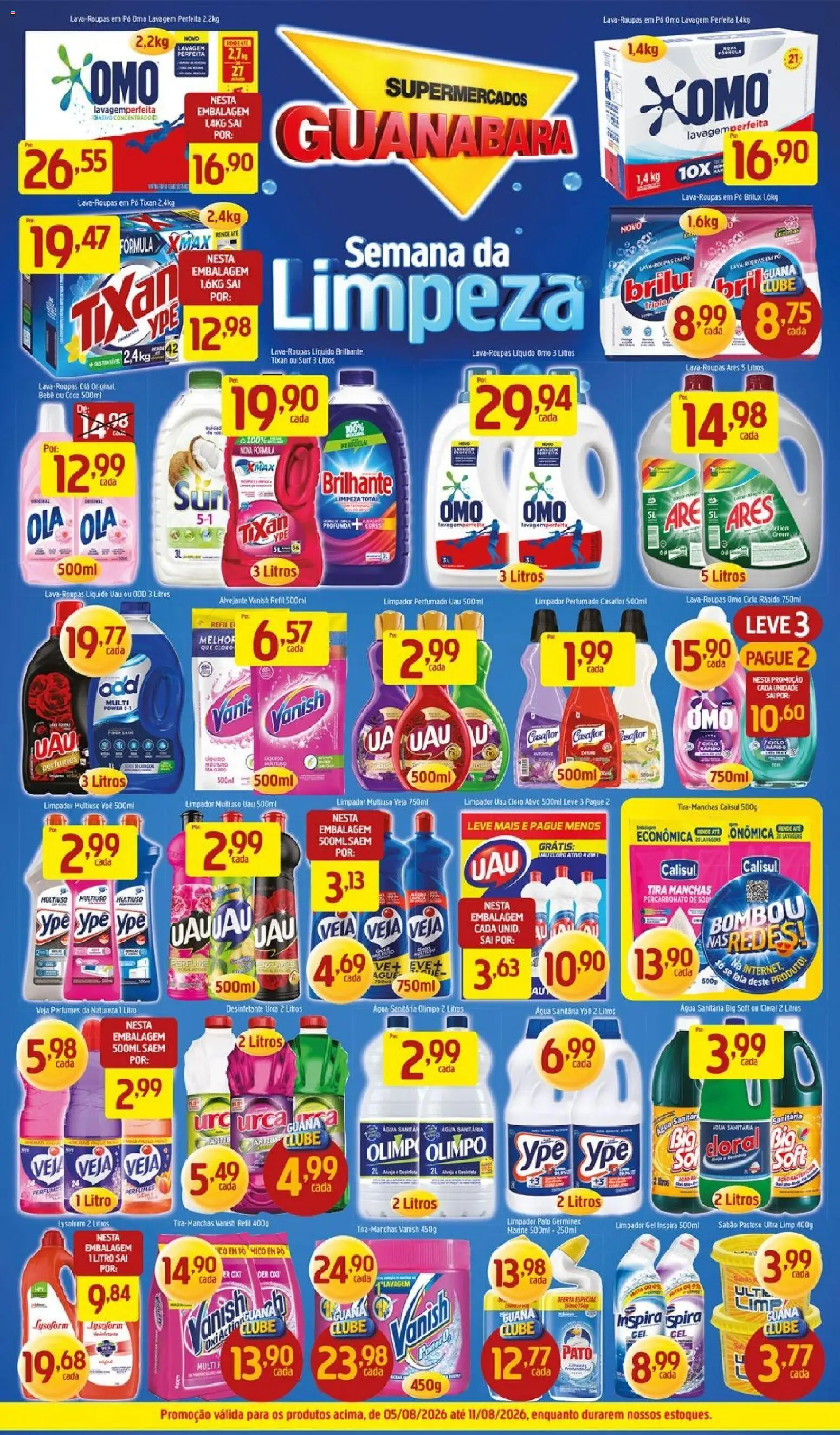 Supermercados Guanabara Folheto - válido de 05/08/2026 | Página: 3 | Produtos: Coco, Cloro, Perfumes, Água sanitária