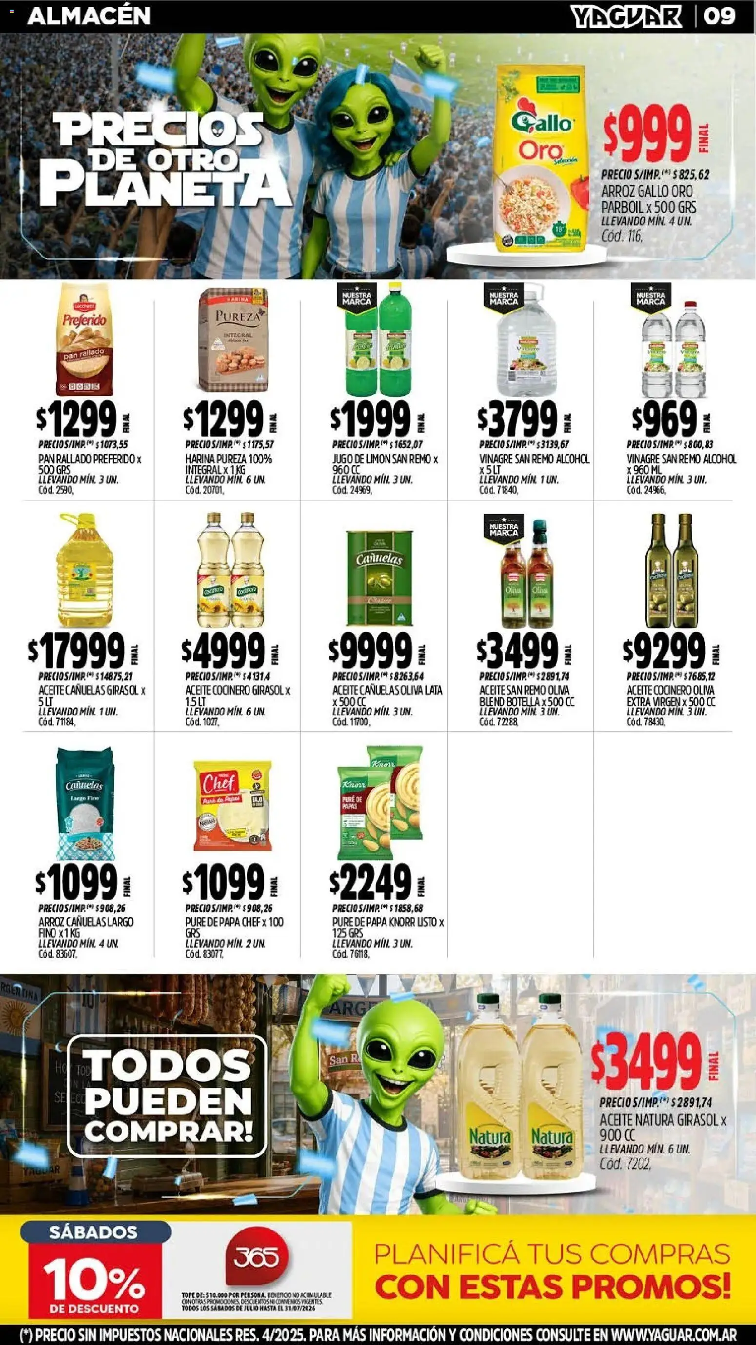 Yaguar - Oferta Semanal Mar del Plata │ válido desde el 06/07/2026 | Página: 10 | Productos: Harina, Oliva, Pan, Pan rallado