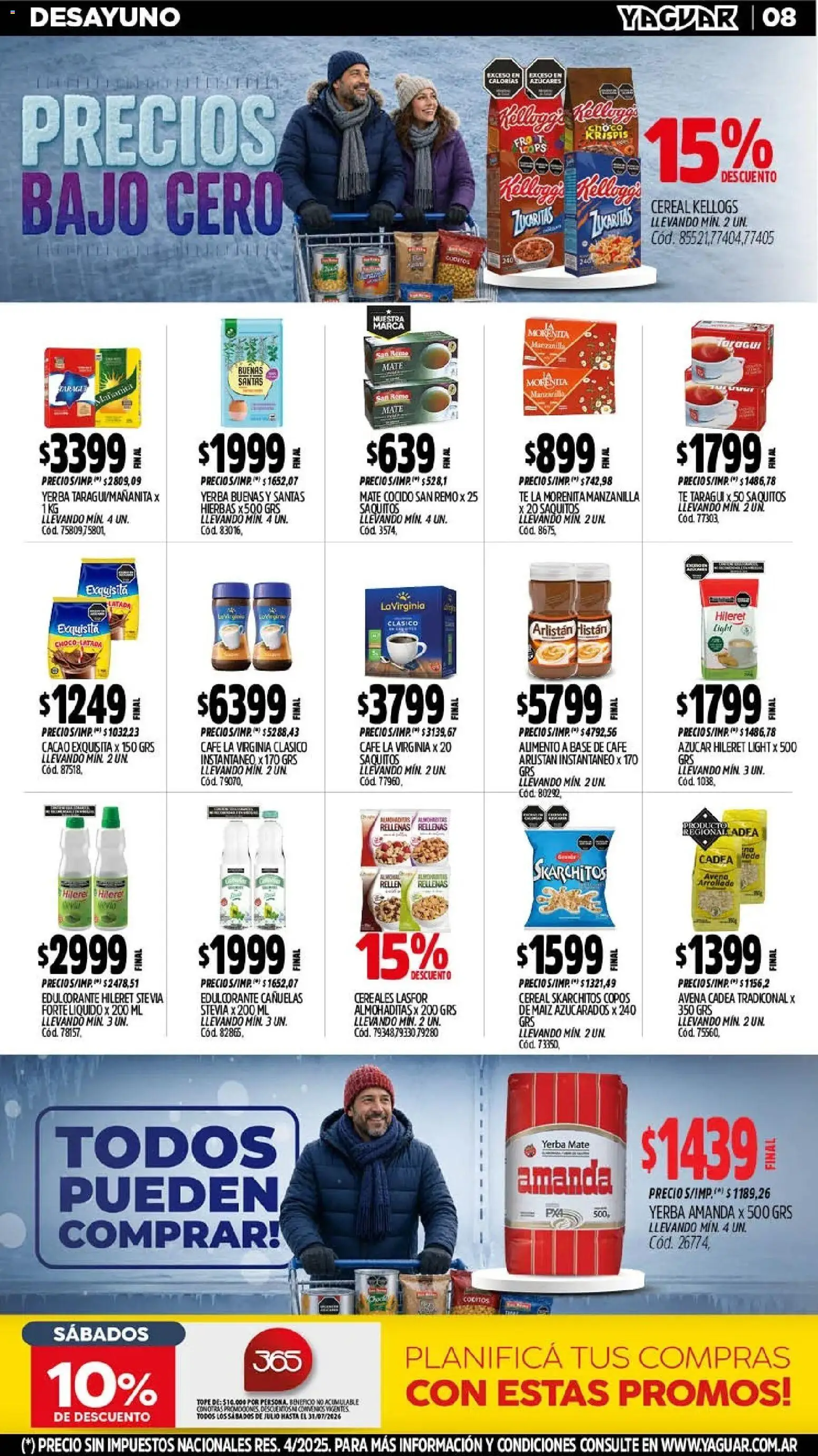 Yaguar - Oferta Semanal Mendoza │ válido desde el 20/07/2026 | Página: 8 | Productos: Mate, Maiz, Café, Cacao