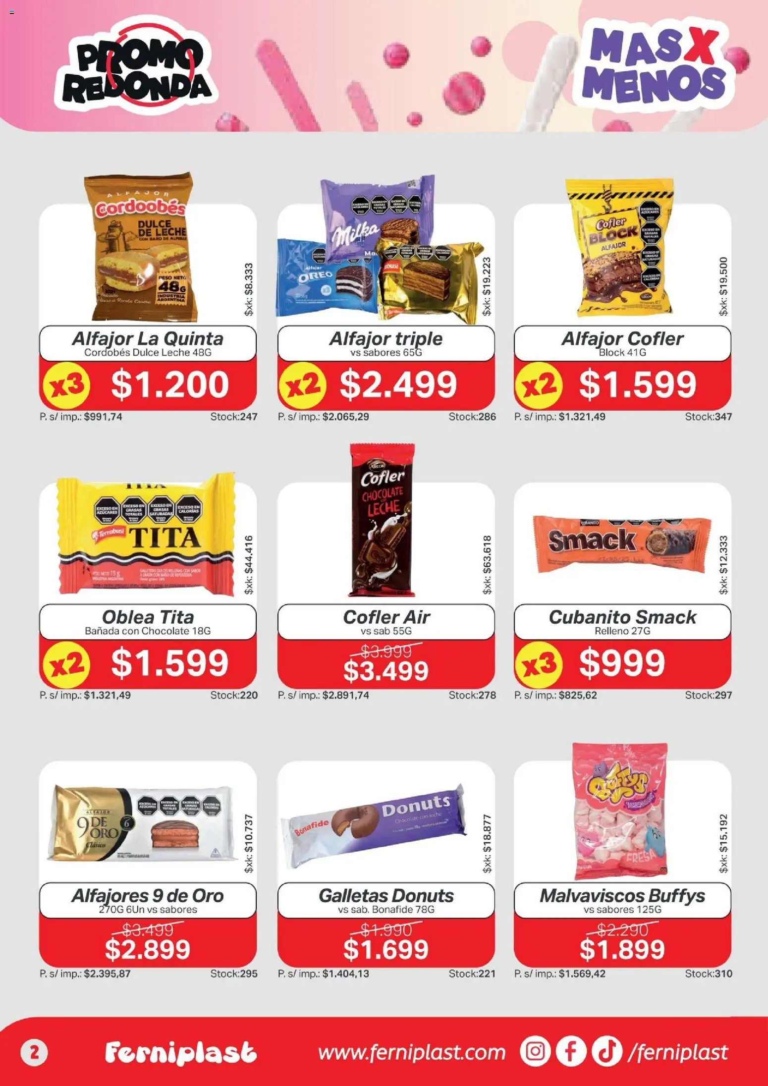 Ferniplast catálogo │ válido desde el 09/07/2026 | Página: 2 | Productos: Peso, Dulce de leche, Leche, Alfajor