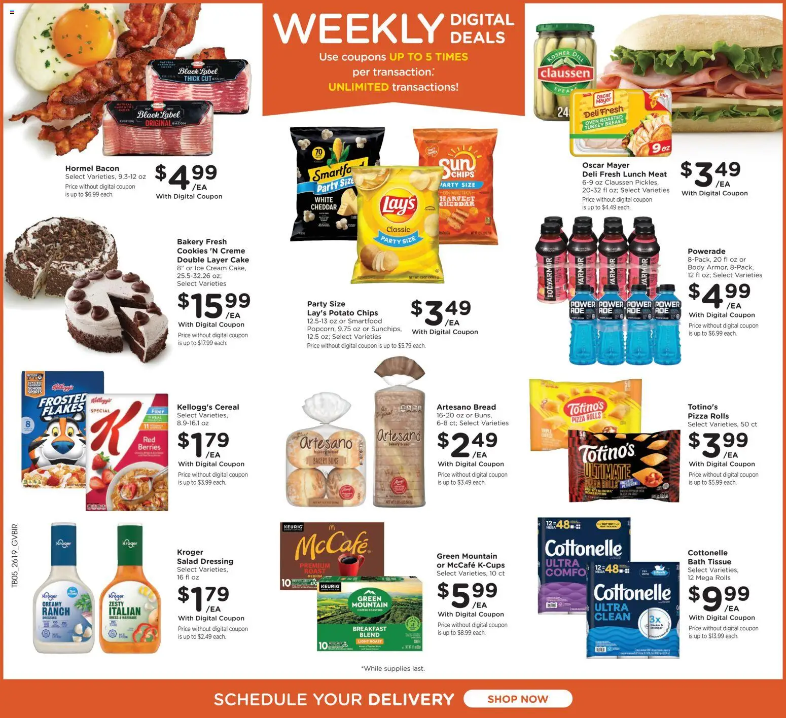 Kroger Weekly Ad - valid from 10.06.2026 | Page: 2 | Products: Pizza, Cookies, Ice cream, Salad