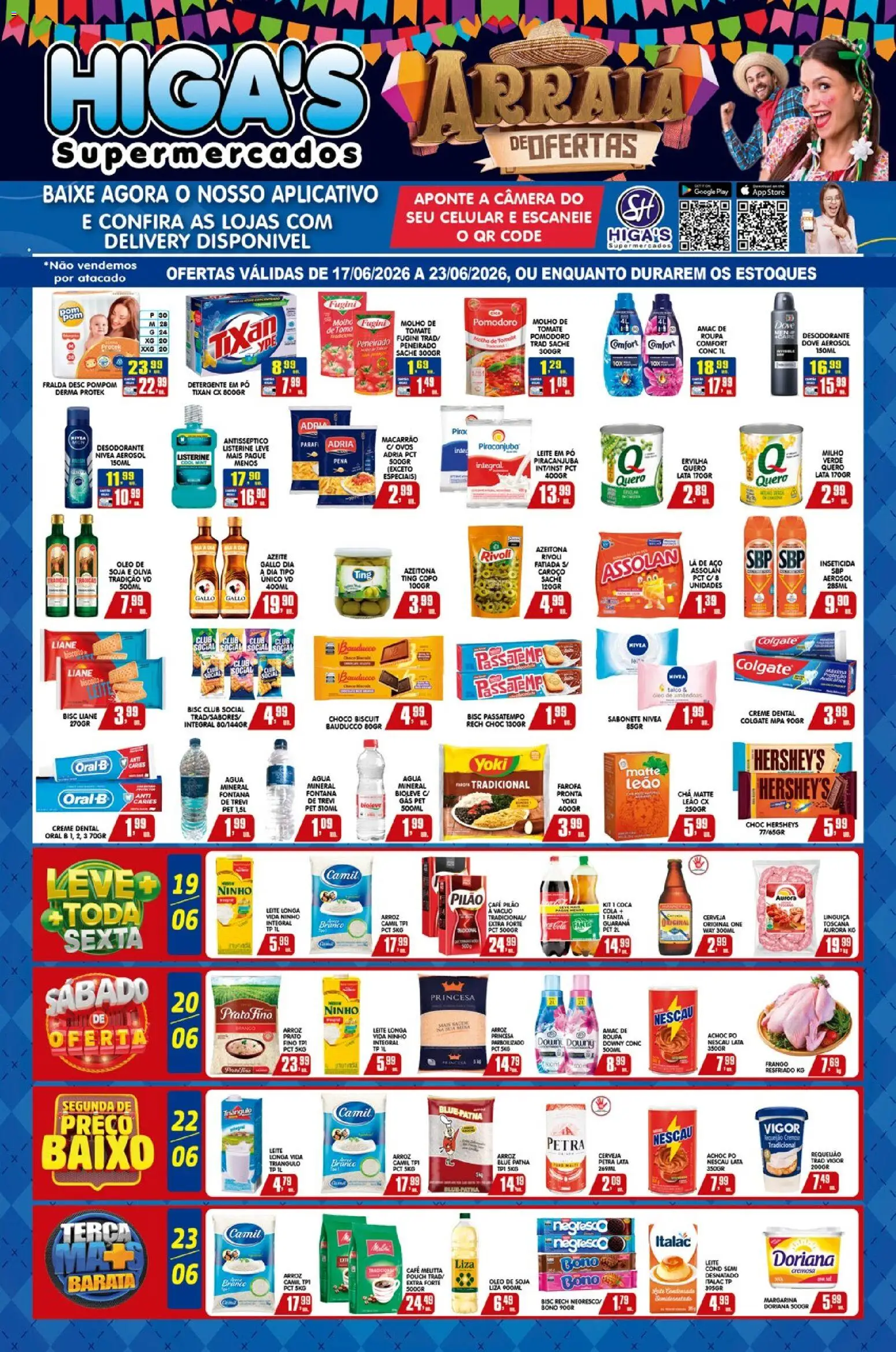 Higa's Supermercado Folheto - válido de 17.06.2026 | Página: 1 | Produtos: Cola, Azeite, Câmera, Leite em pó