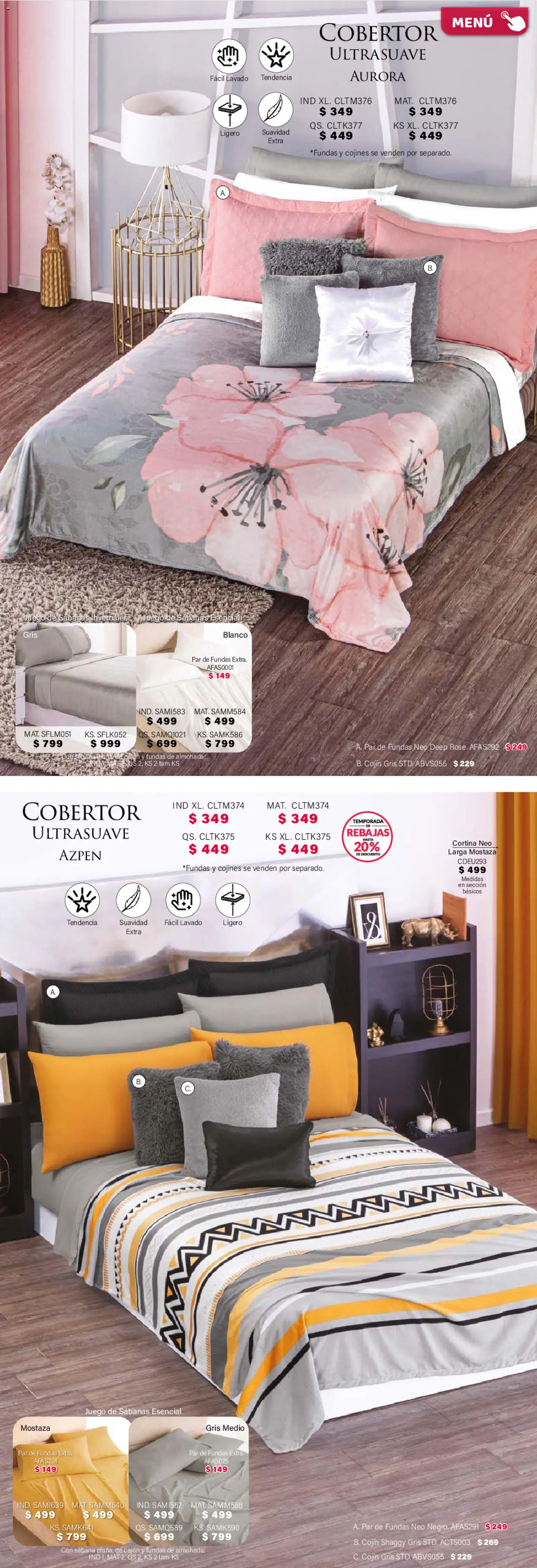Nuevas ofertas de Colchas Concord válidas en toda la República Mexicana desde el 01/02/2026. ¡Encuentra las mejores ofertas en Colchas Concord catálogo! | Página: 185 | Productos: Mostaza, Cobertor, Juego, Sabanas