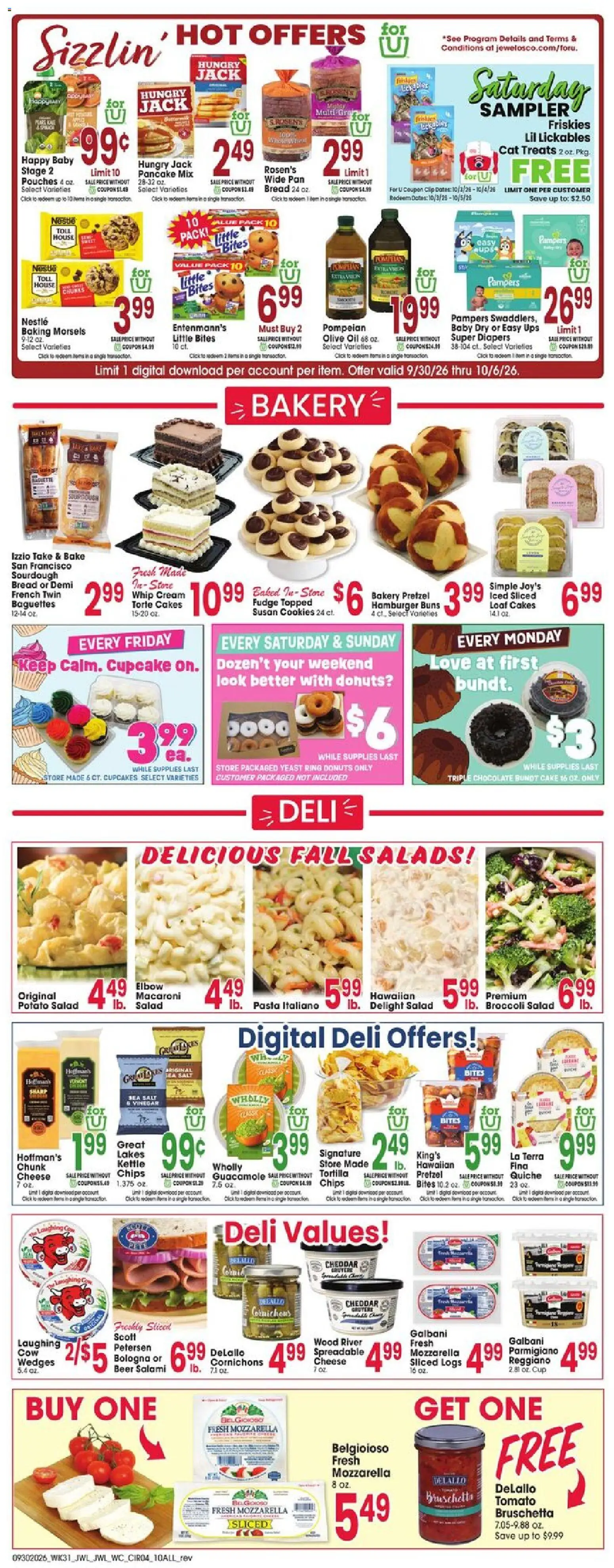 Jewel Osco Weekly Ad - IN - valid from 09/30/2026 | Page: 4 | Products: Diapers, Oil, Chips, Mozzarella