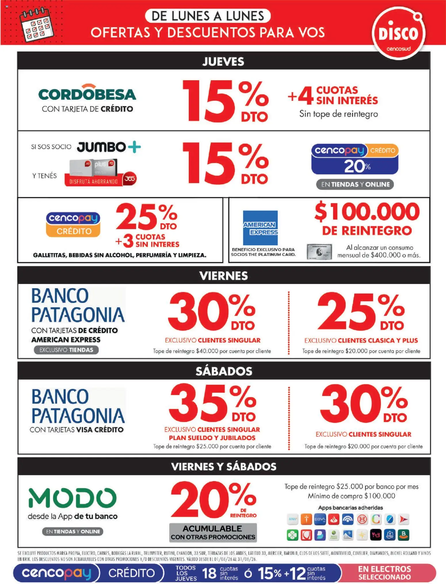 Disco - Ofertas Córdoba │ válido desde el 07/08/2026 | Página: 12 | Productos: Disco, Bebidas