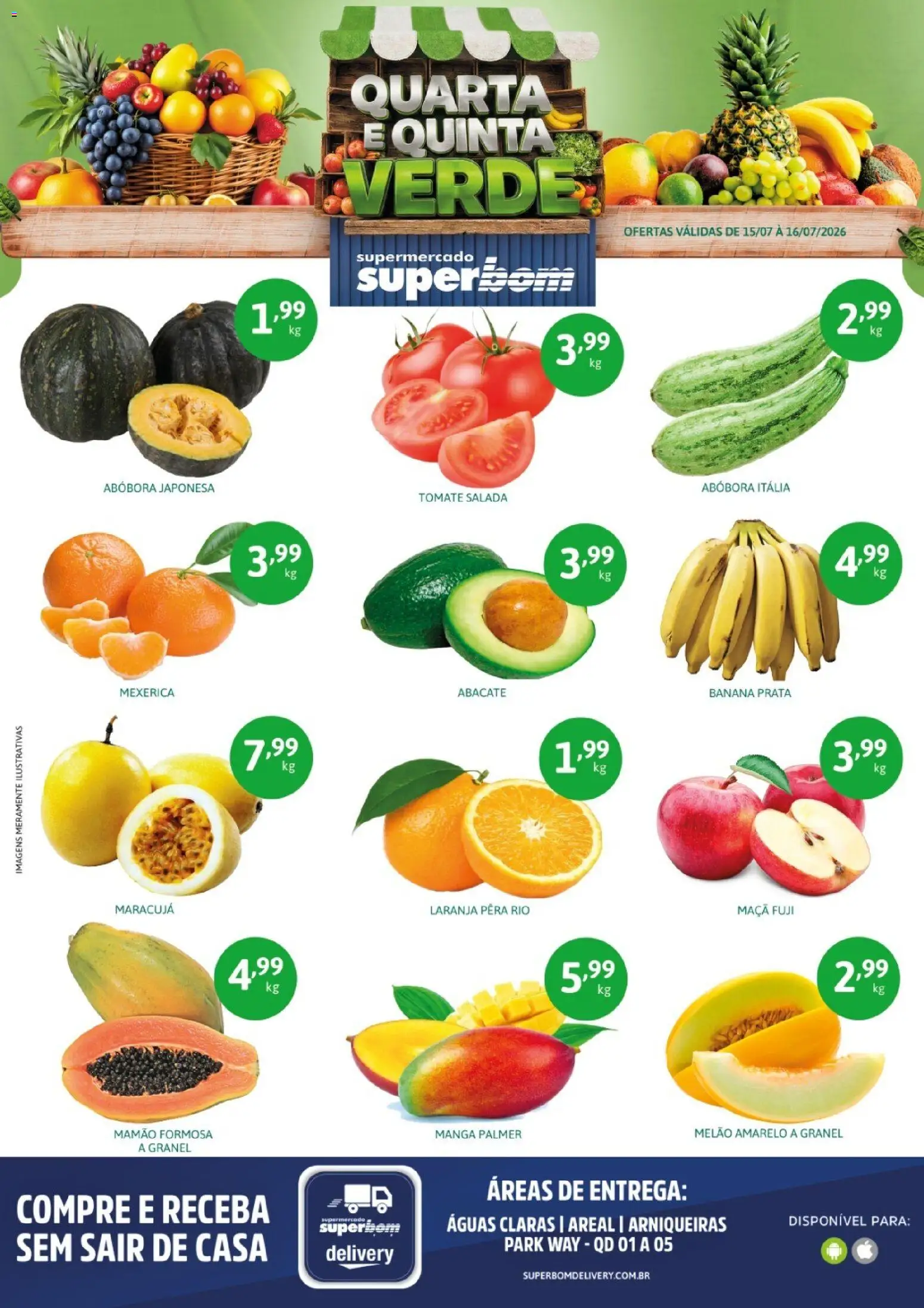 Superbom Folheto - válido de 15/07/2026 | Página: 1 | Produtos: Maracujá, Melão, Abóbora, Mamão