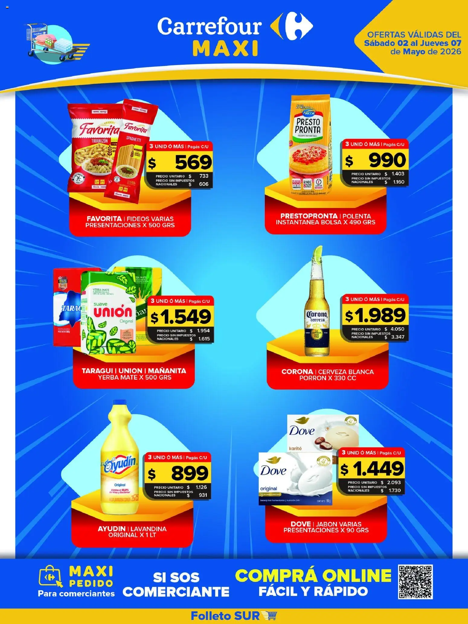 Carrefour Maxi catálogo │ válido desde el 02.05.2026 | Página: 1 | Productos: Bolsa, Jabón, Cerveza, Fideos