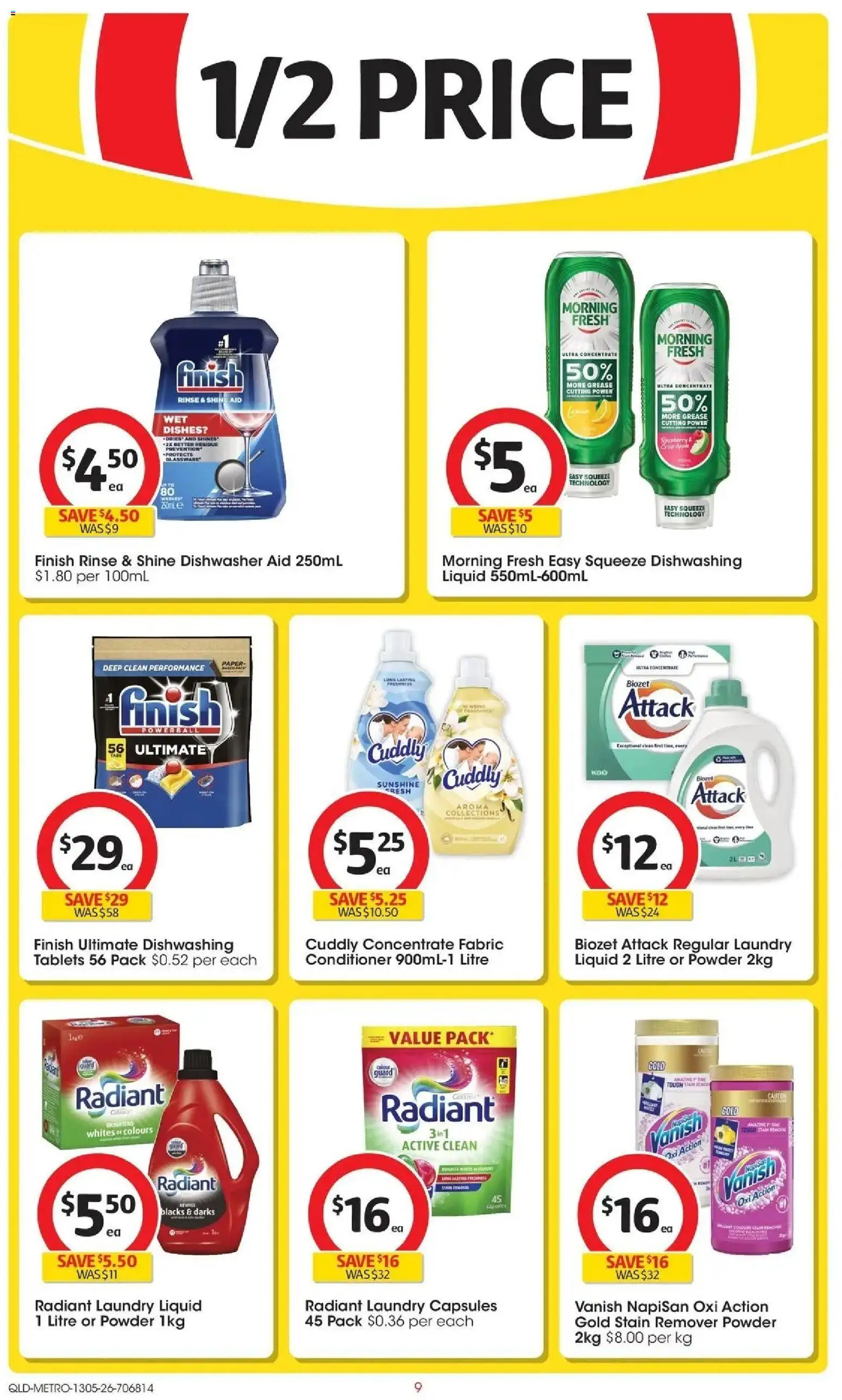 Coles catalogue - valid from 13.05.2026 | Page: 9 | Products: Powder, Conditioner, Laundry, Dishwasher