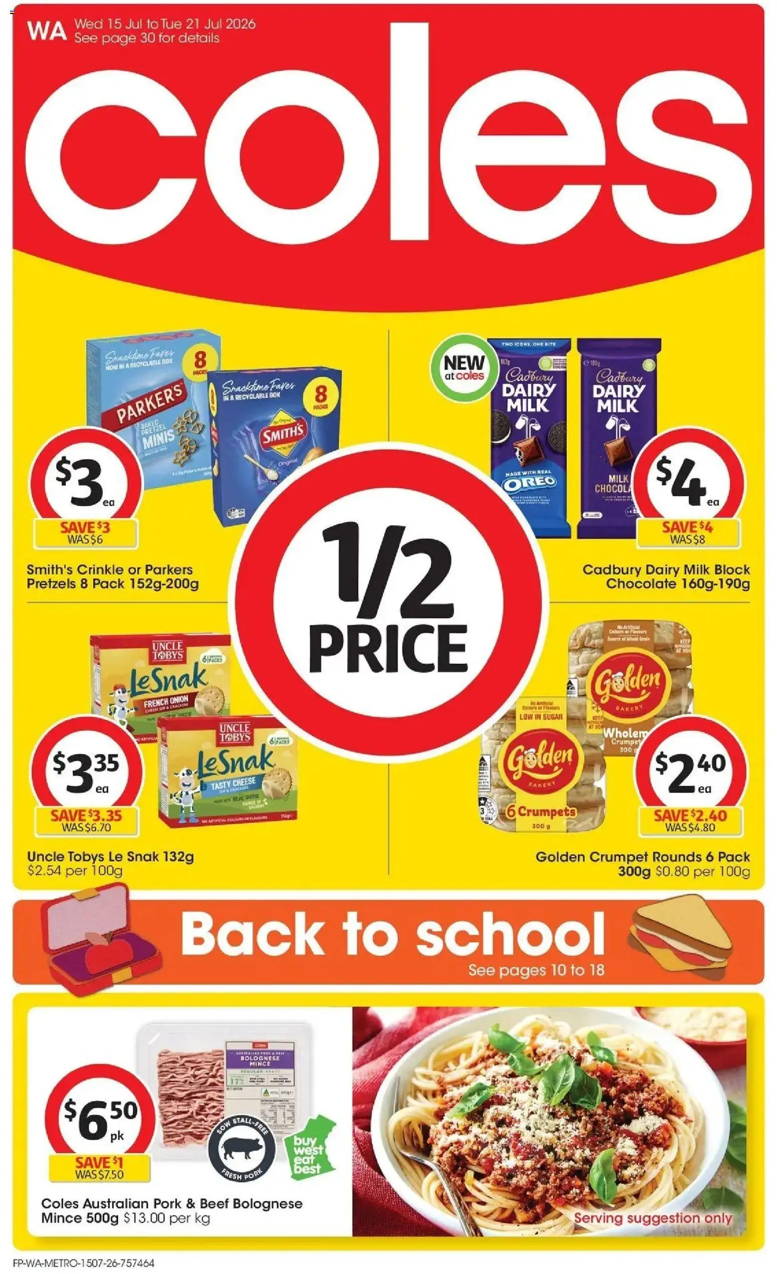 Coles catalogue - valid from 15/07/2026 | Page: 1 | Products: Box, Dairy, Oreo, Sugar