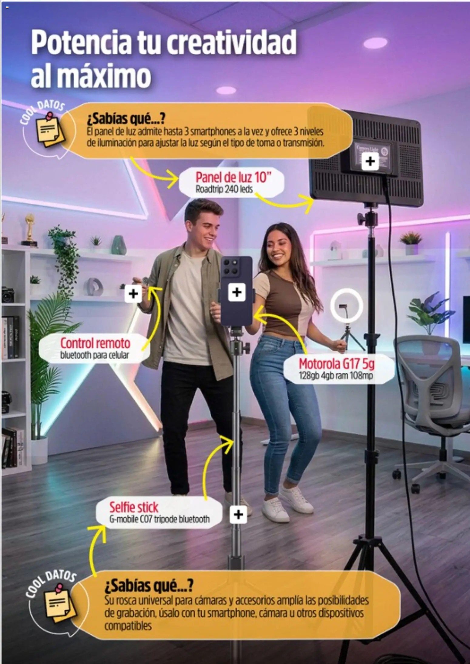 Catálogo Coolbox válido desde 28/08/2026 | Página: 2 | Productos: Iluminación, Cámara, Celular