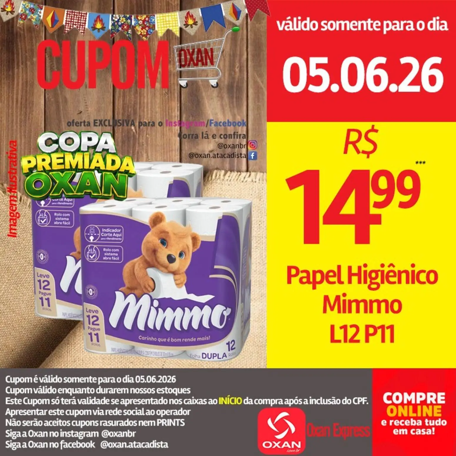 Oxan Atacadista Folheto - válido de 05.06.2026 | Página: 11 | Produtos: Rolo, Copa, Papel higiênico