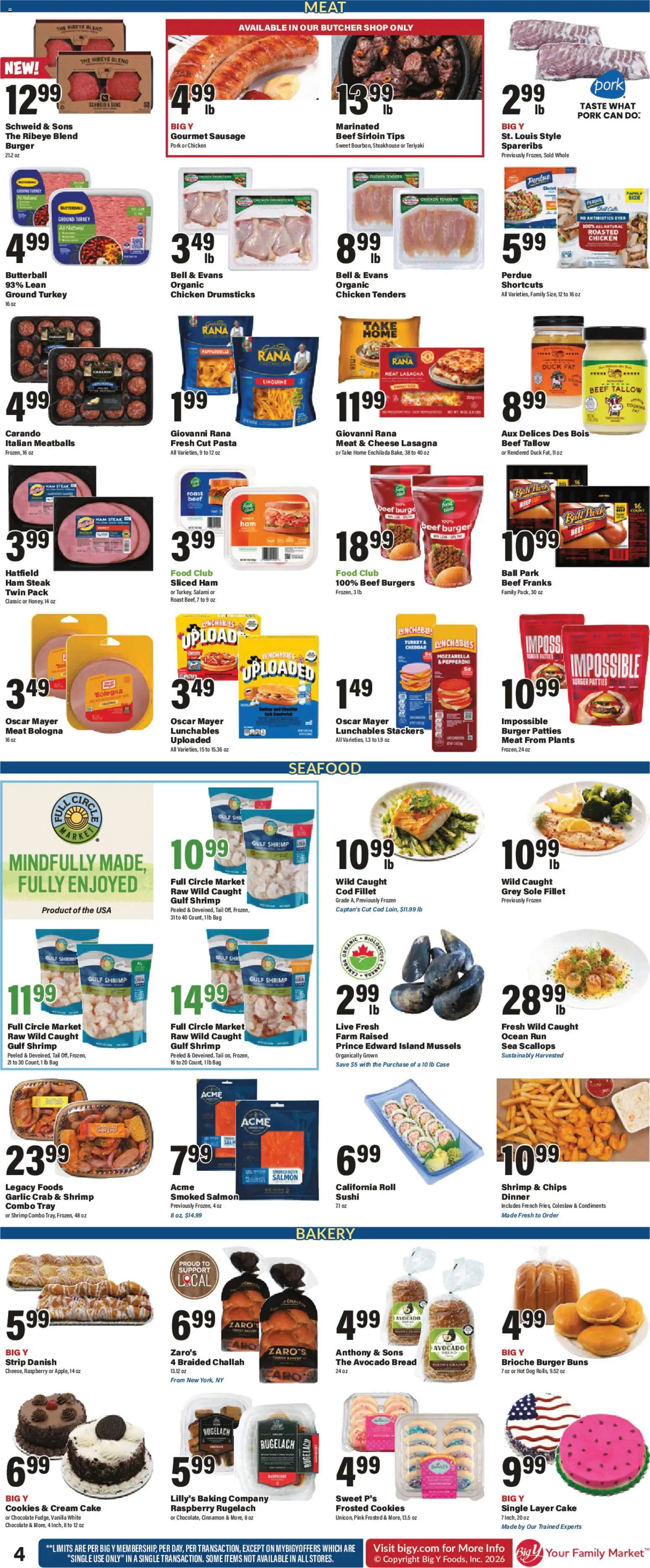 Big Y Weekly Ad - valid from 07/23/2026 | Page: 6 | Products: Beef, Pasta, Cream, Avocado