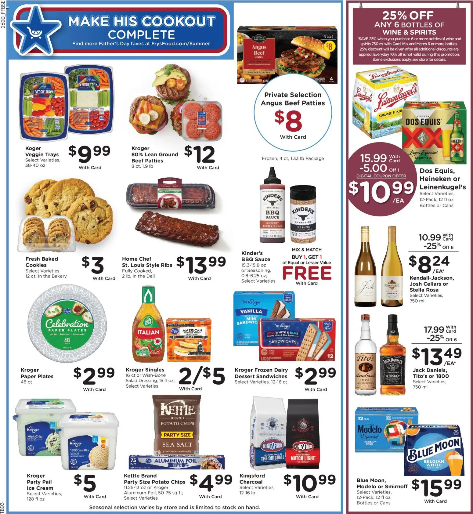 Fry's Food Weekly Ad - valid from 17.06.2026 | Page: 4 | Products: Wine, Beef, Ice cream, Sauce