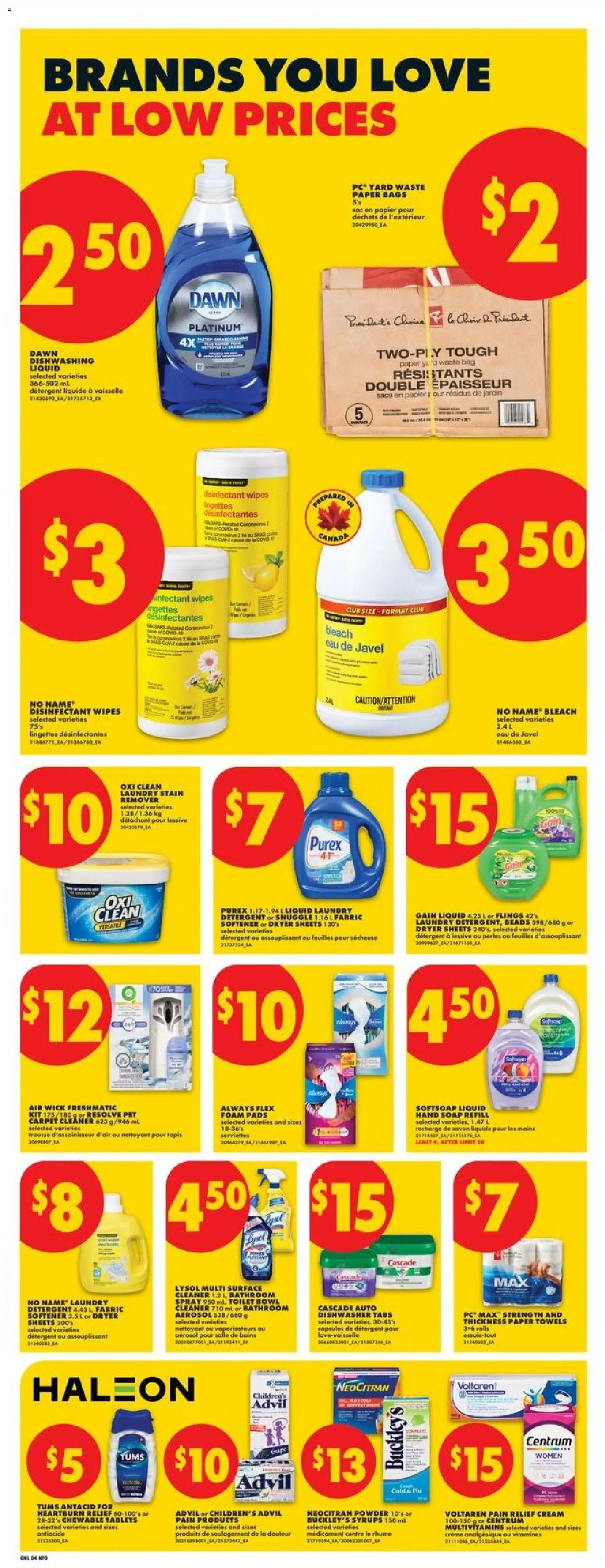 No Frills flyer valid from Aug 20, 2026 | Page: 9 | Products: PC, Soap, Towels, Disinfectant wipes