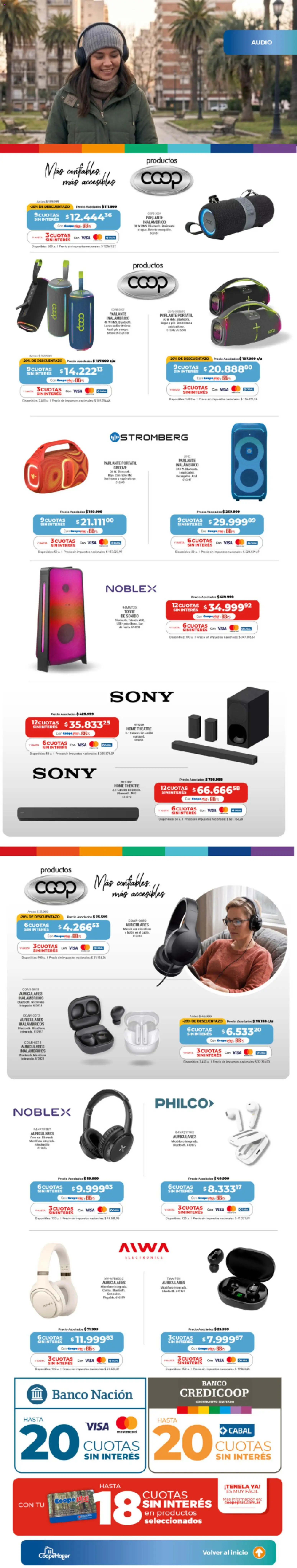 Cooperativa Obrera catálogo CoopeHogar │ válido desde el 10/07/2026 | Página: 6 | Productos: Audio, Auriculares, Parlante