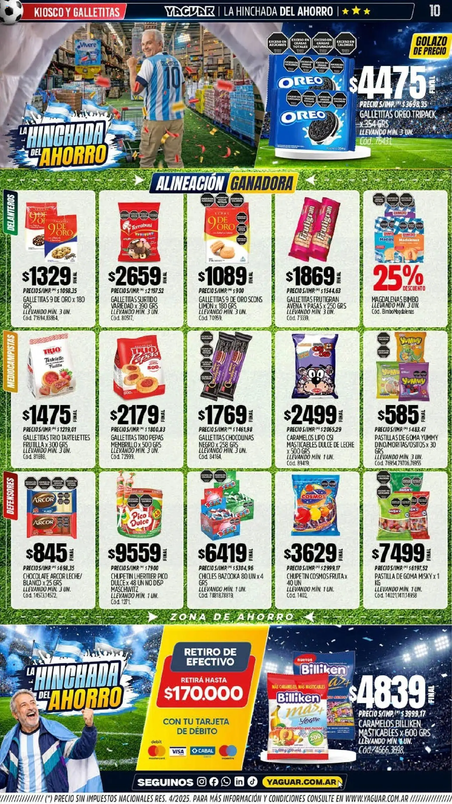 Yaguar - Oferta Semanal Neuquen │ válido desde el 08.06.2026 | Página: 10 | Productos: Galletitas, Chicles, Avena, Limón