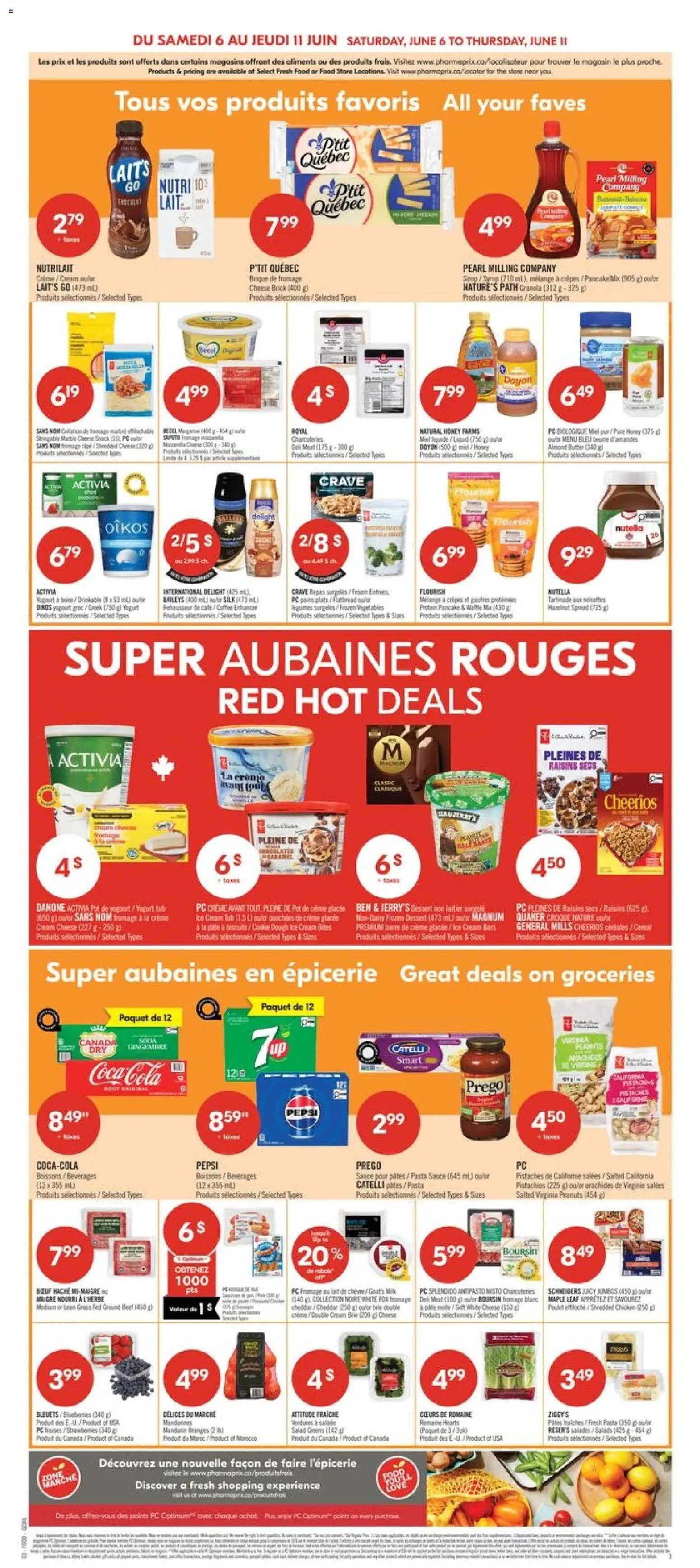 Pharmaprix flyer valid from 05.06.2026 | Page: 4 | Products: Beef, Yogurt, Chicken, Oranges