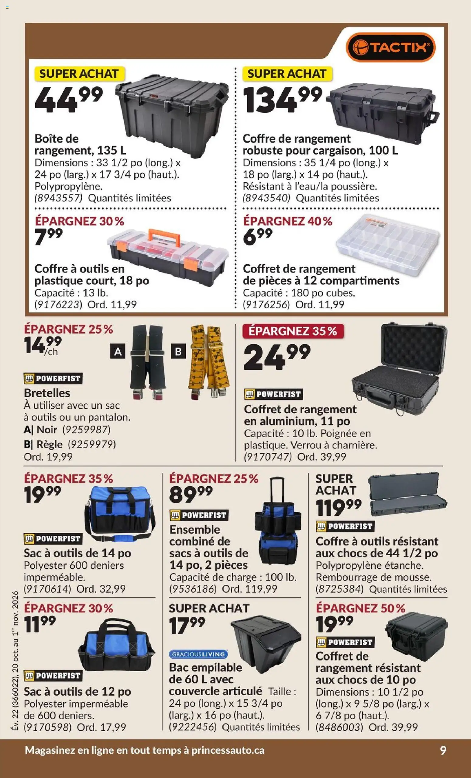 Princess Auto flyer valid from Oct 20, 2026 | Page: 12