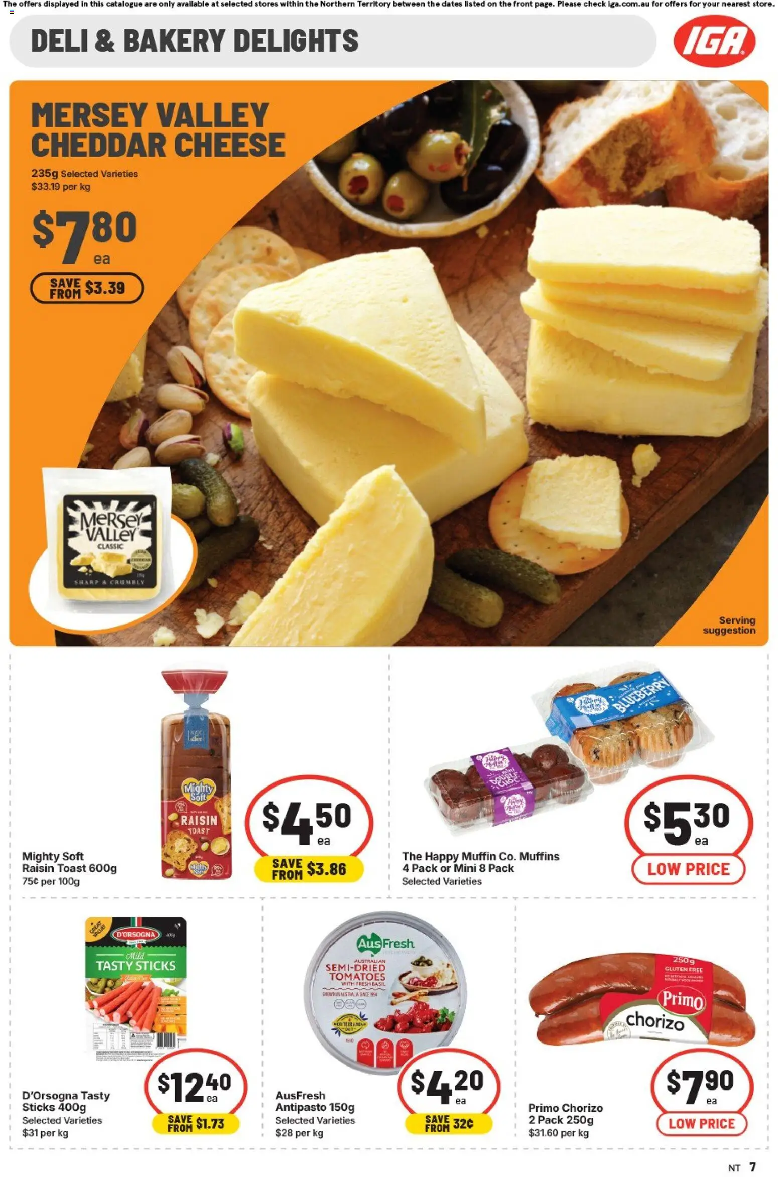 IGA catalogue - valid from 17.06.2026 | Page: 7 | Products: Cheese, Tomatoes, Muffins, Bakery