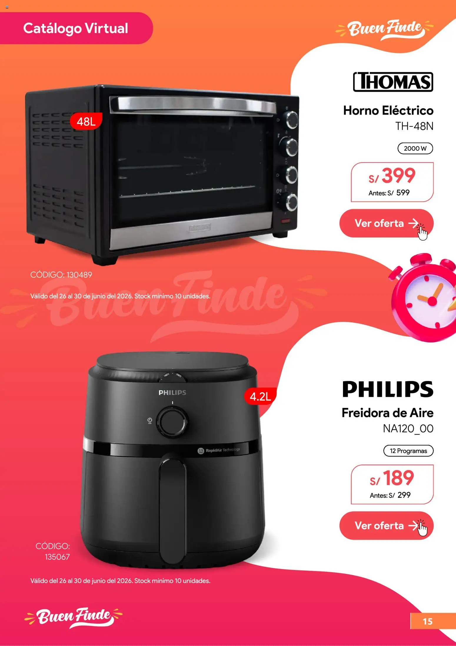 Catálogo Hiraoka válido desde 26/06/2026 | Página: 16 | Productos: Horno, Freidora