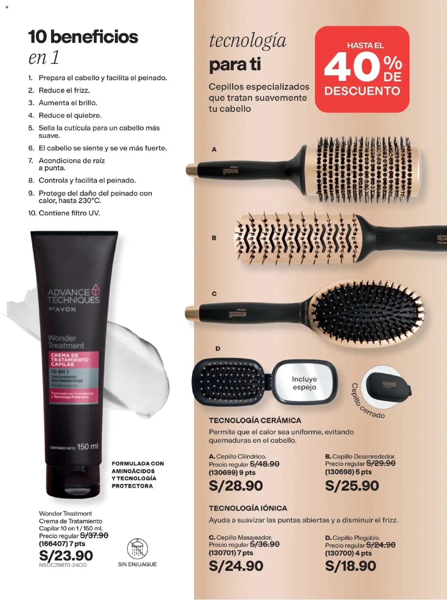Catálogo Avon válido desde 15/09/2026 | Página: 168 | Productos: Espejo, Crema, Peinado