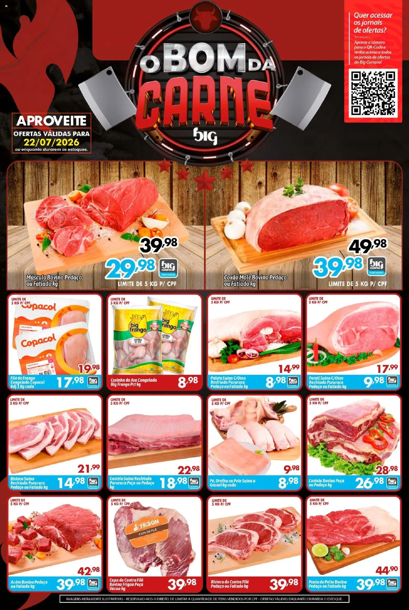 Big Compra Folheto - válido de 22/07/2026 | Página: 1 | Produtos: Acém, Pernil, Carne, Câmera