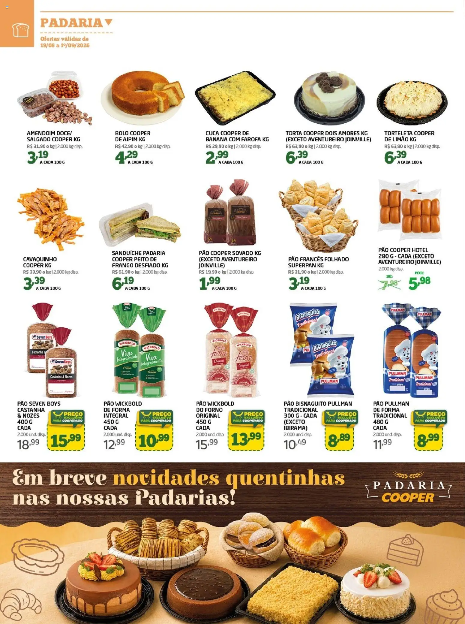 Cooper Folheto - válido de 19/08/2026 | Página: 2 | Produtos: Forno, Amendoim, Frango, Pão francês