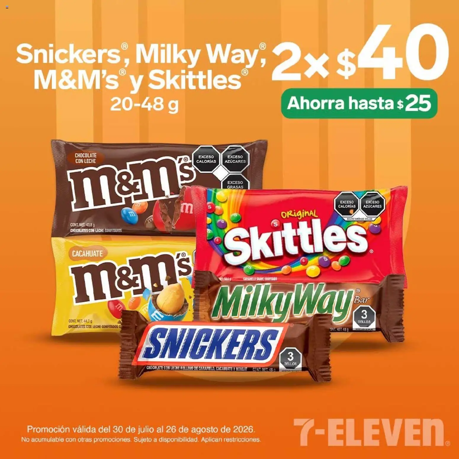 Nuevas ofertas de 7-Eleven válidas en toda la República Mexicana desde el 27/08/2026. ¡Encuentra las mejores ofertas en 7-Eleven folleto! | Página: 12 | Productos: Snickers, Cacahuate, Leche, Chocolate